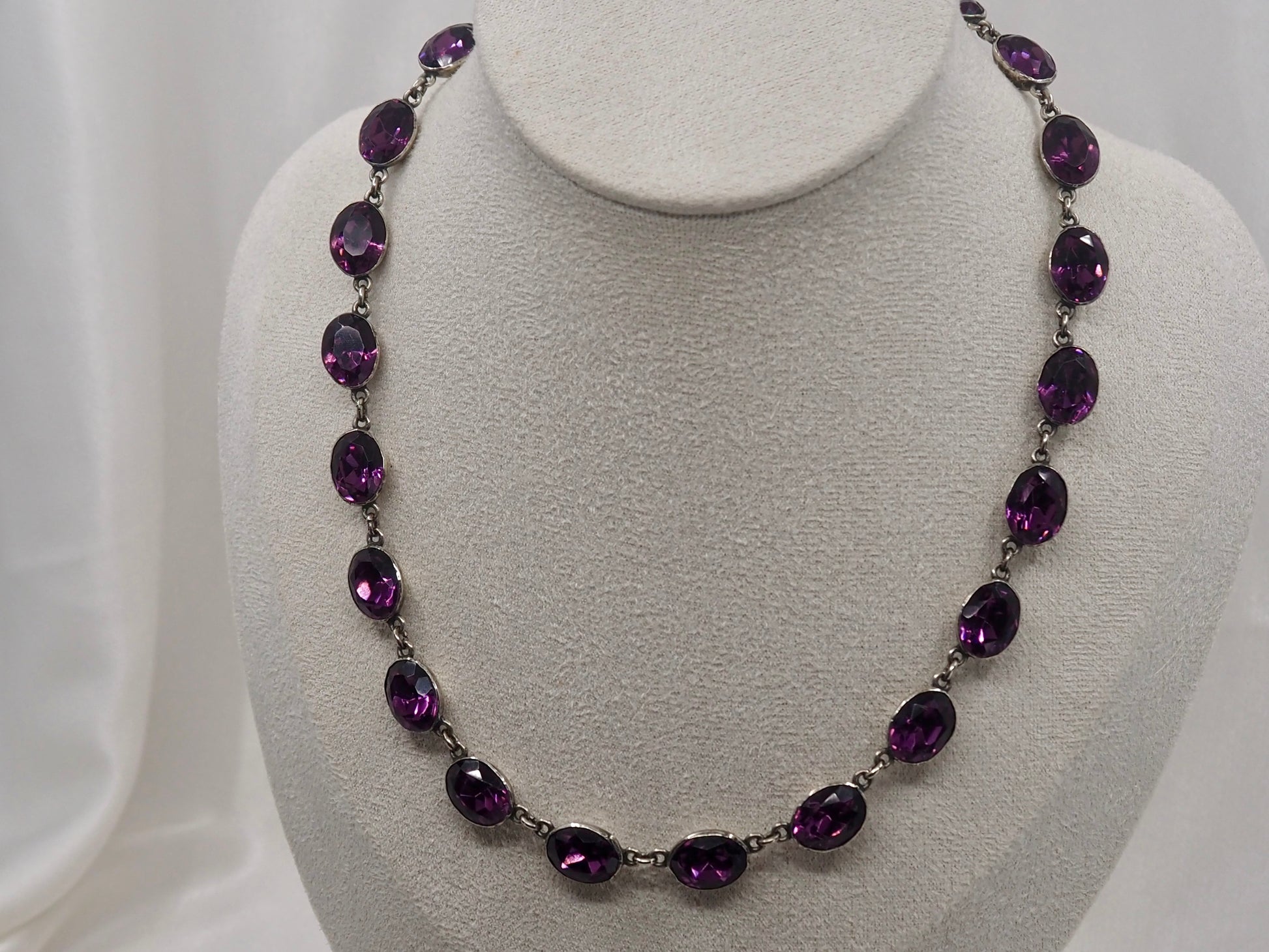 Vintage Silver Riviere with Purple Paste Hudsons Estate Jewellery