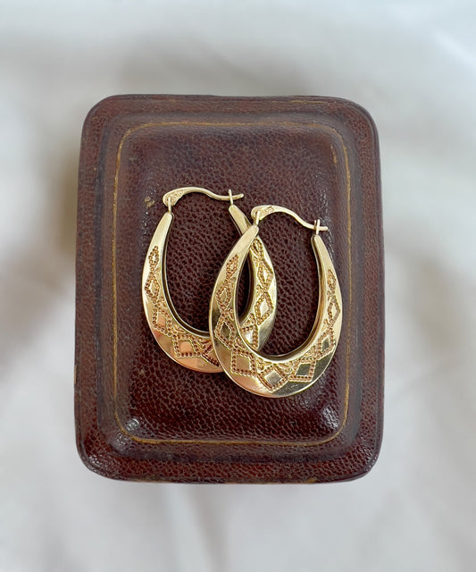 9ct creole hoop earrings Hudsons Estate Jewellery