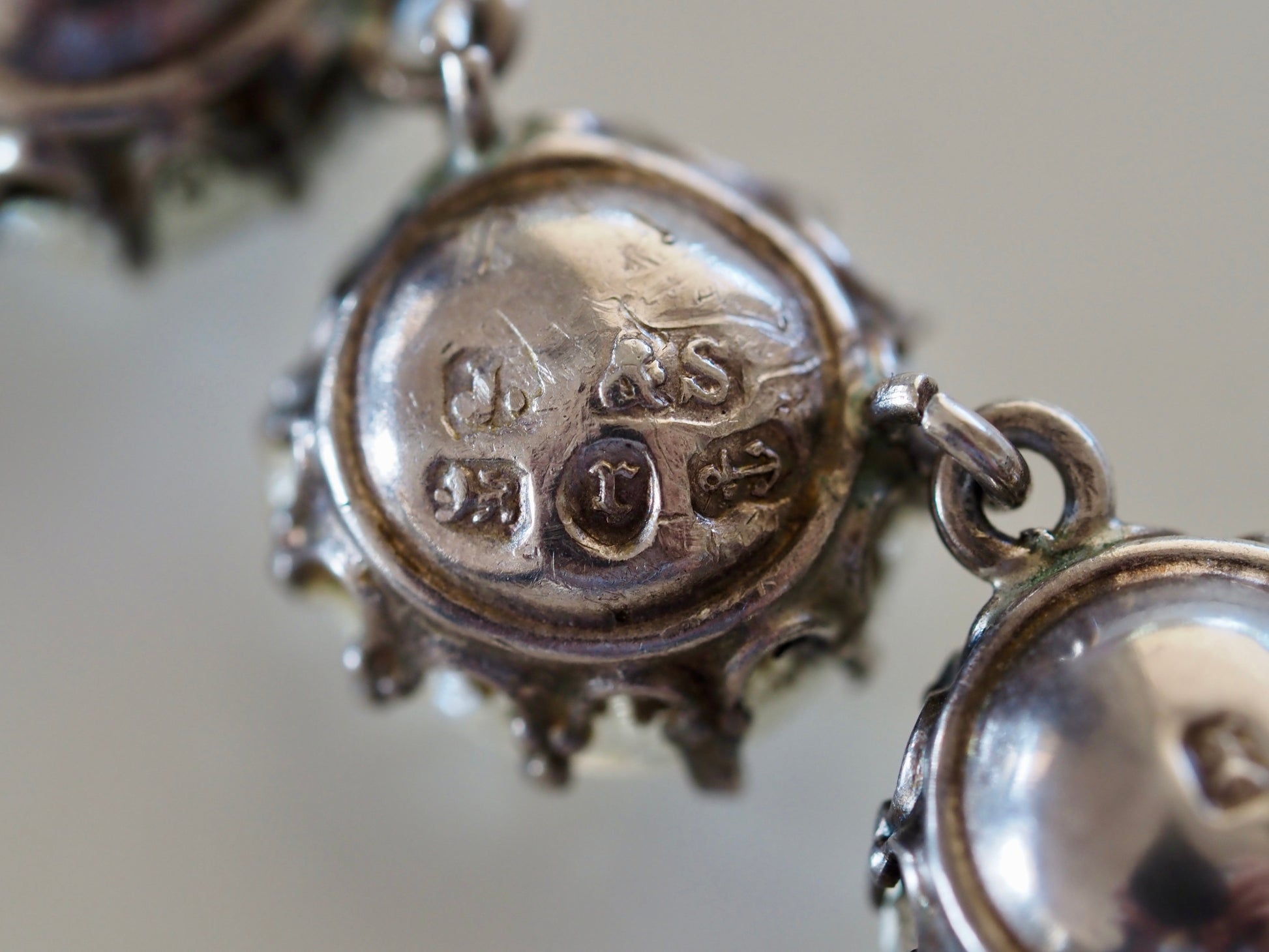 Antique Sterling Silver Paste Riviere Hudsons Estate Jewellery