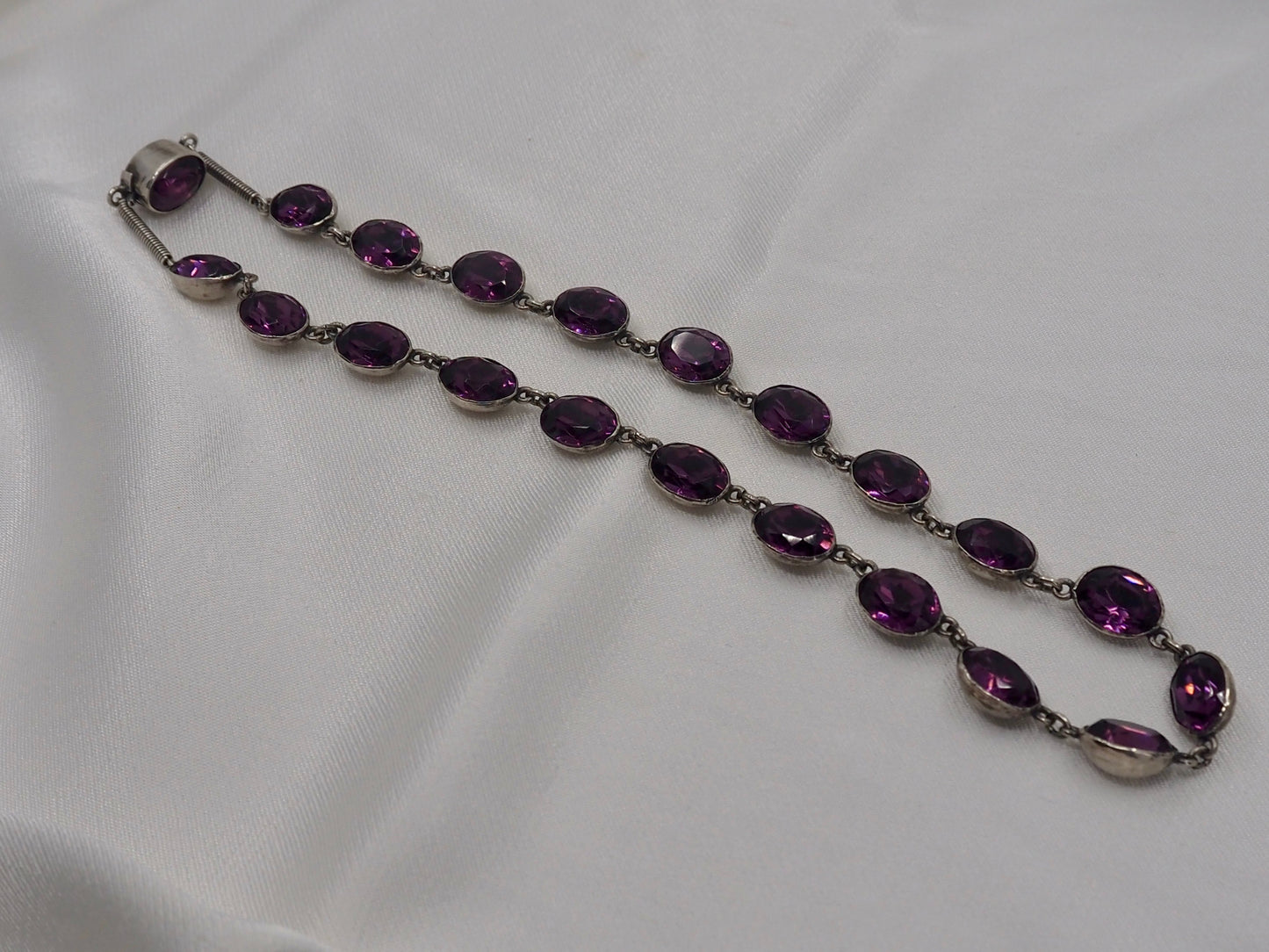 Vintage Silver Riviere with Purple Paste Hudsons Estate Jewellery
