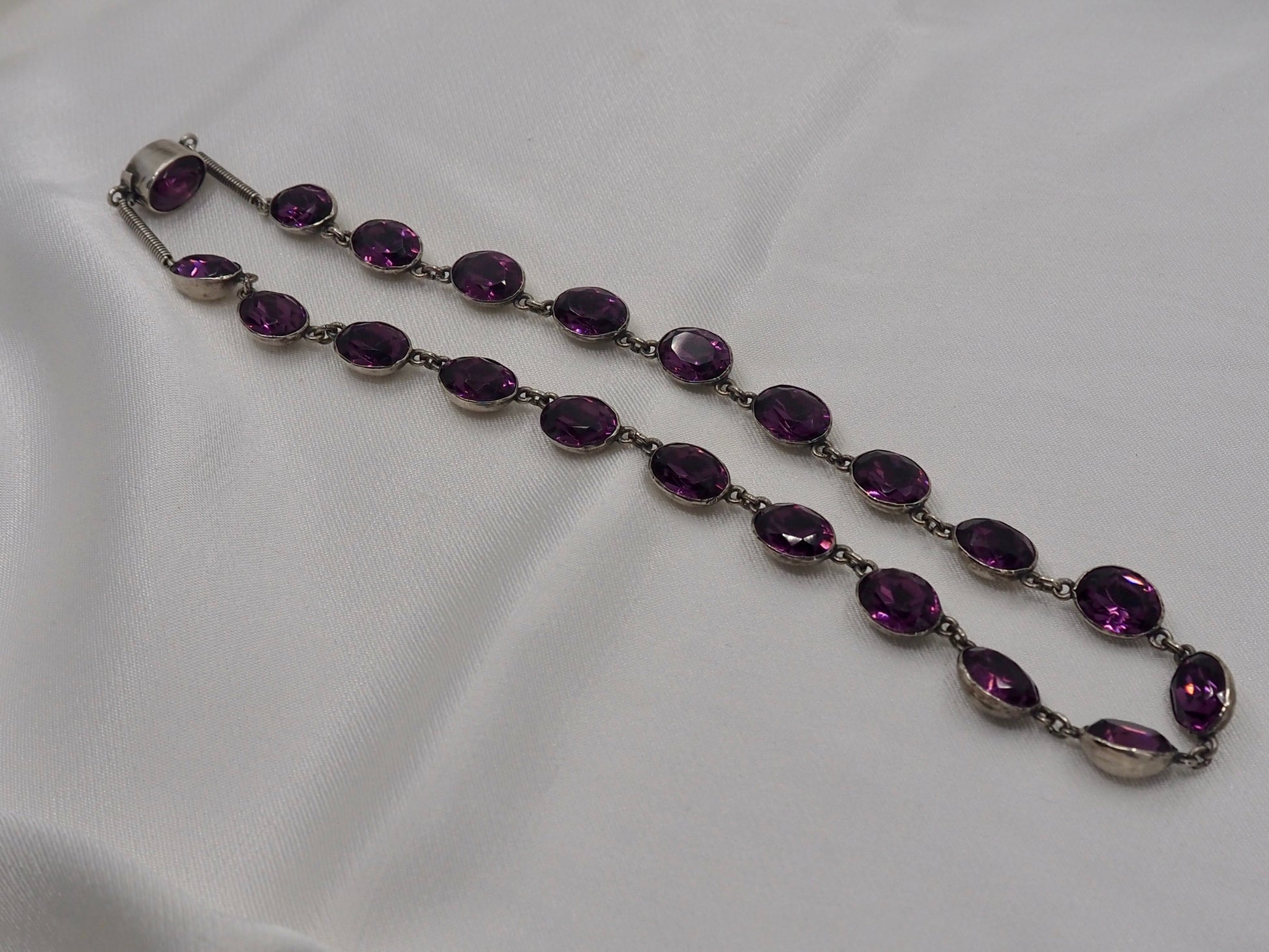 Vintage Silver Riviere with Purple Paste Hudsons Estate Jewellery