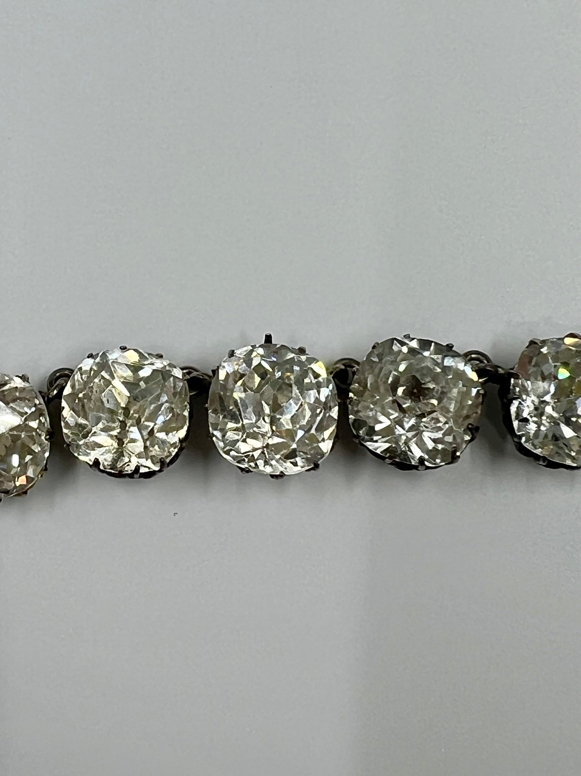Antique Sterling Silver Paste Riviere Hudsons Estate Jewellery