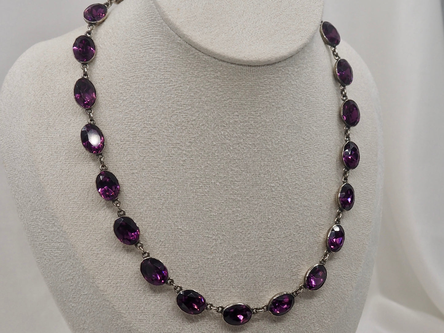 Vintage Silver Riviere with Purple Paste Hudsons Estate Jewellery