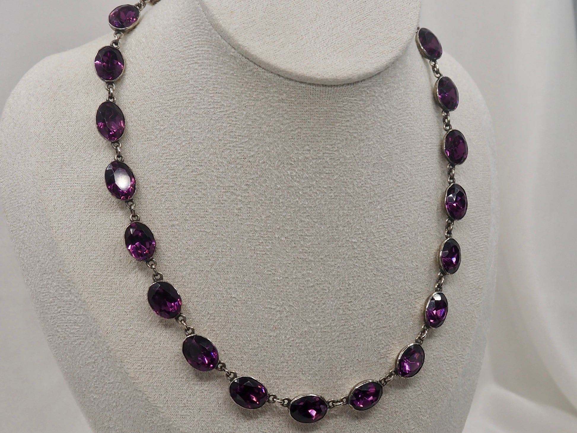 Vintage Silver Riviere with Purple Paste Hudsons Estate Jewellery