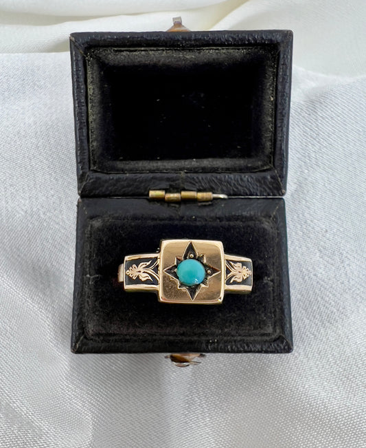 Victorian turquoise and enamel ring