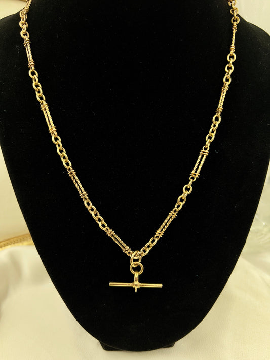 9ct gold fancy link Albert chain Hudsons Estate Jewellery