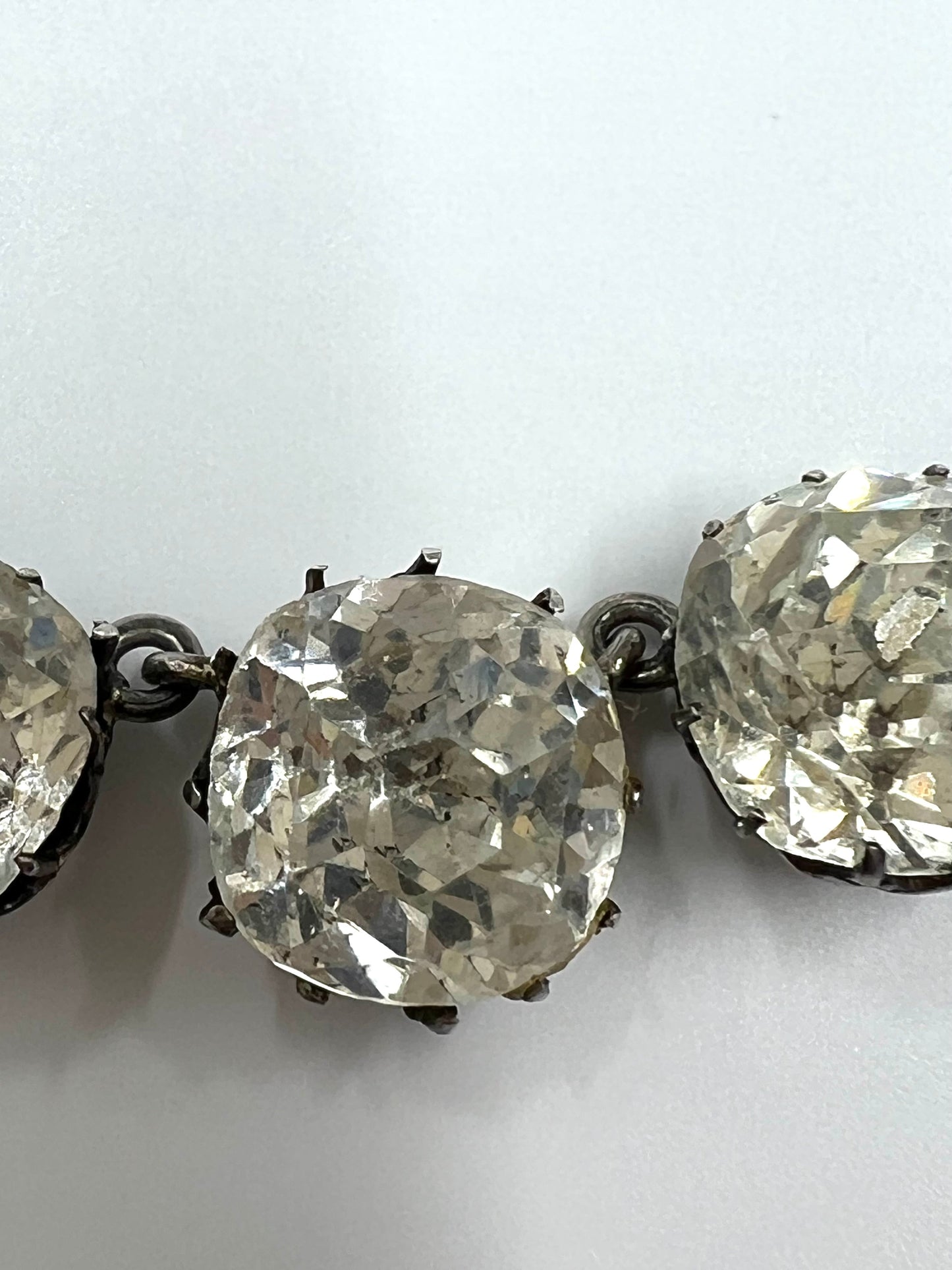Antique Sterling Silver Paste Riviere Hudsons Estate Jewellery