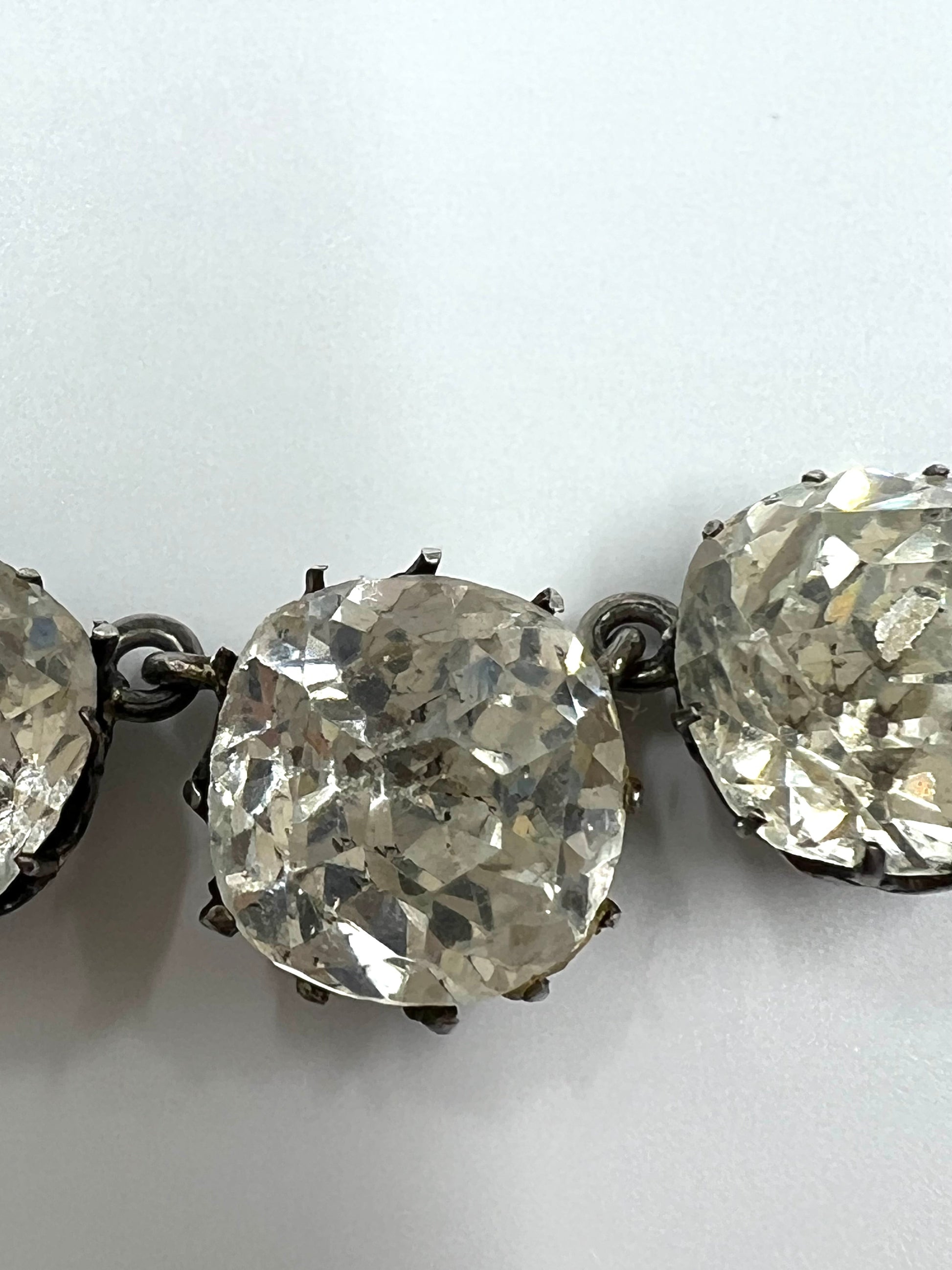 Antique Sterling Silver Paste Riviere Hudsons Estate Jewellery