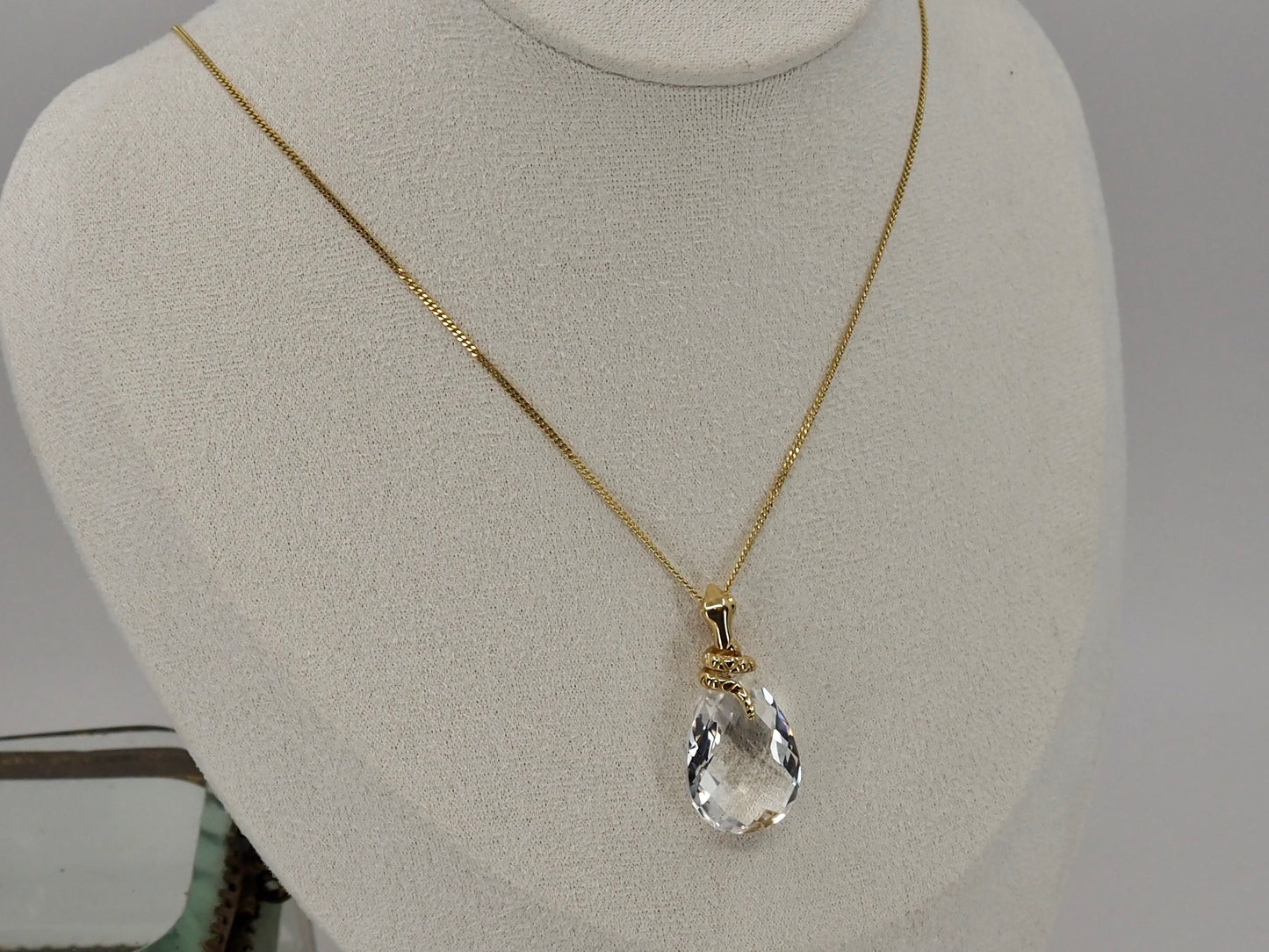 Rock Crystal Snake Pendant and Chain Hudsons Estate Jewellery