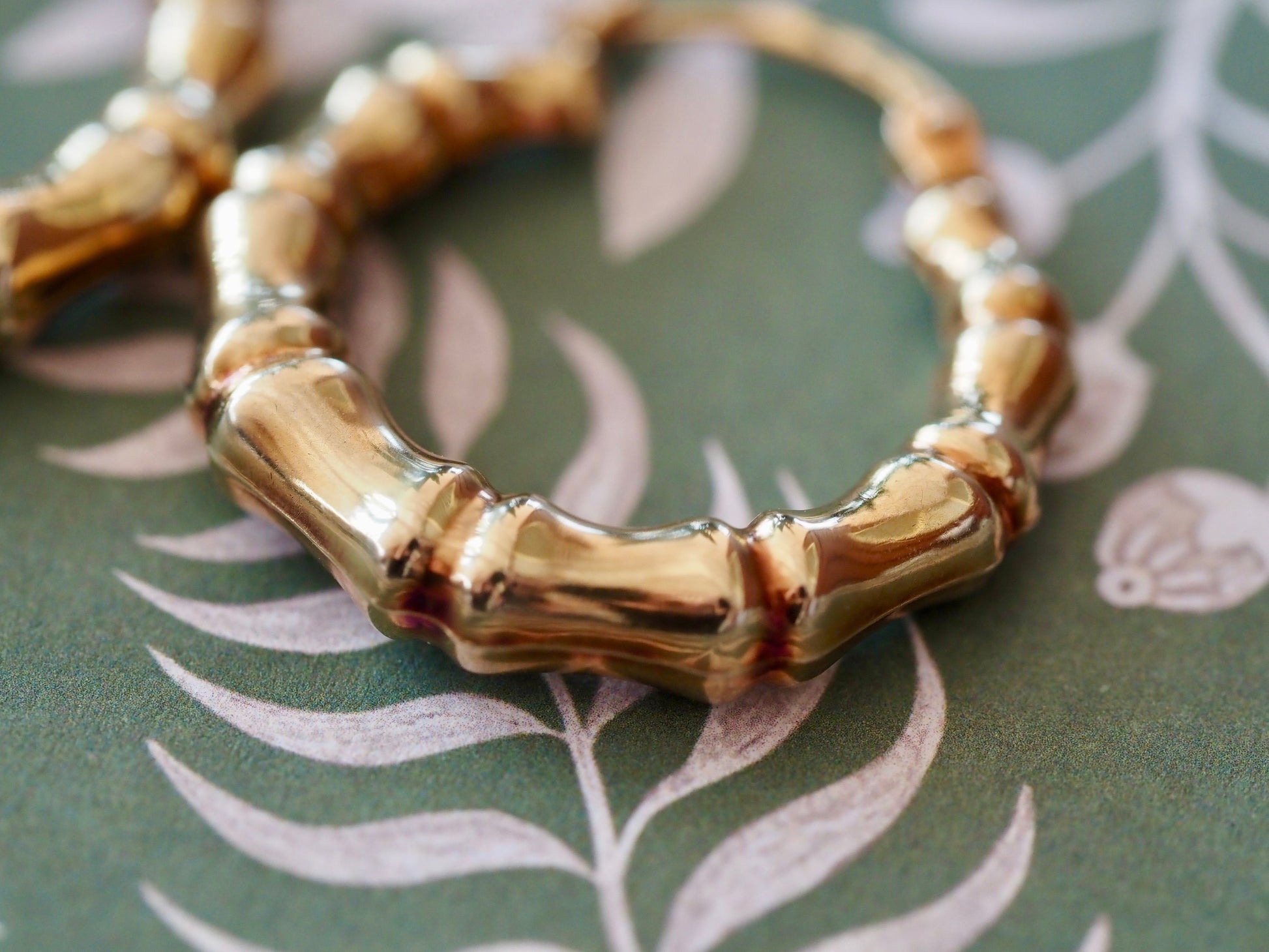 Bamboo Style Earrings in 9ct Yellow Gold Hudsons Estate Jewellery