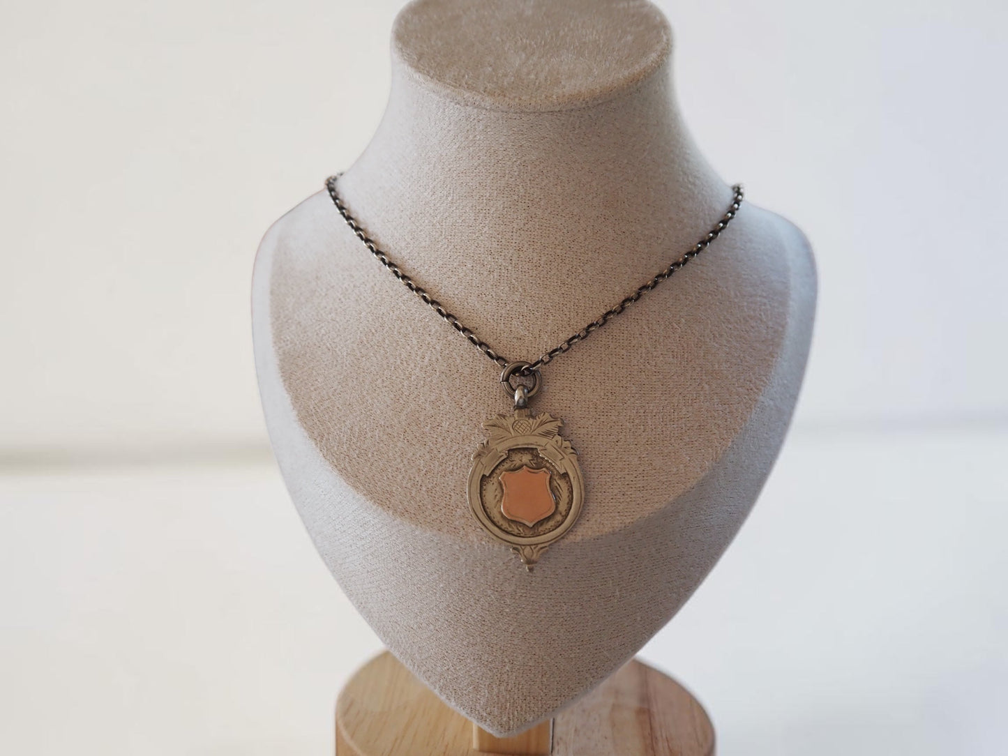 Antique 1919 Sterling Silver & Rose Gold Medallion Hudsons Estate Jewellery