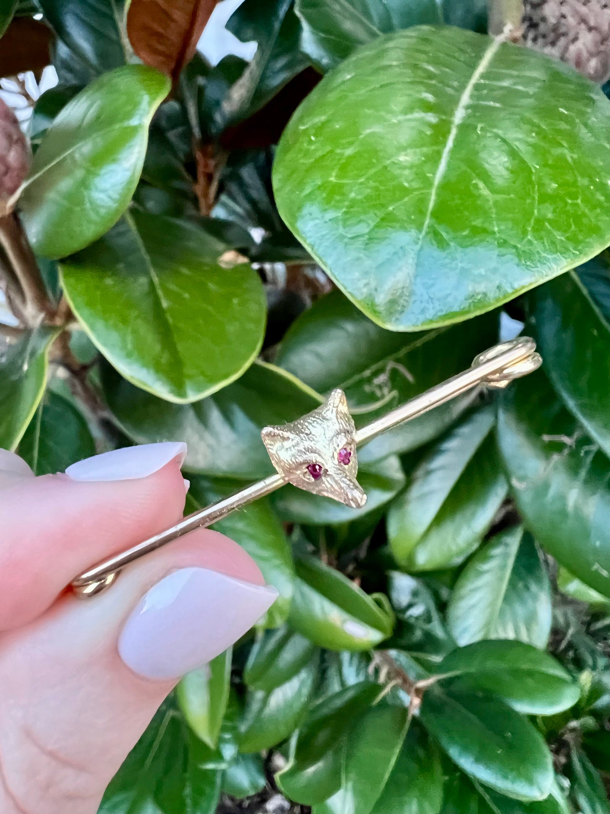 Vintage fox head brooch Hudsons Estate Jewellery
