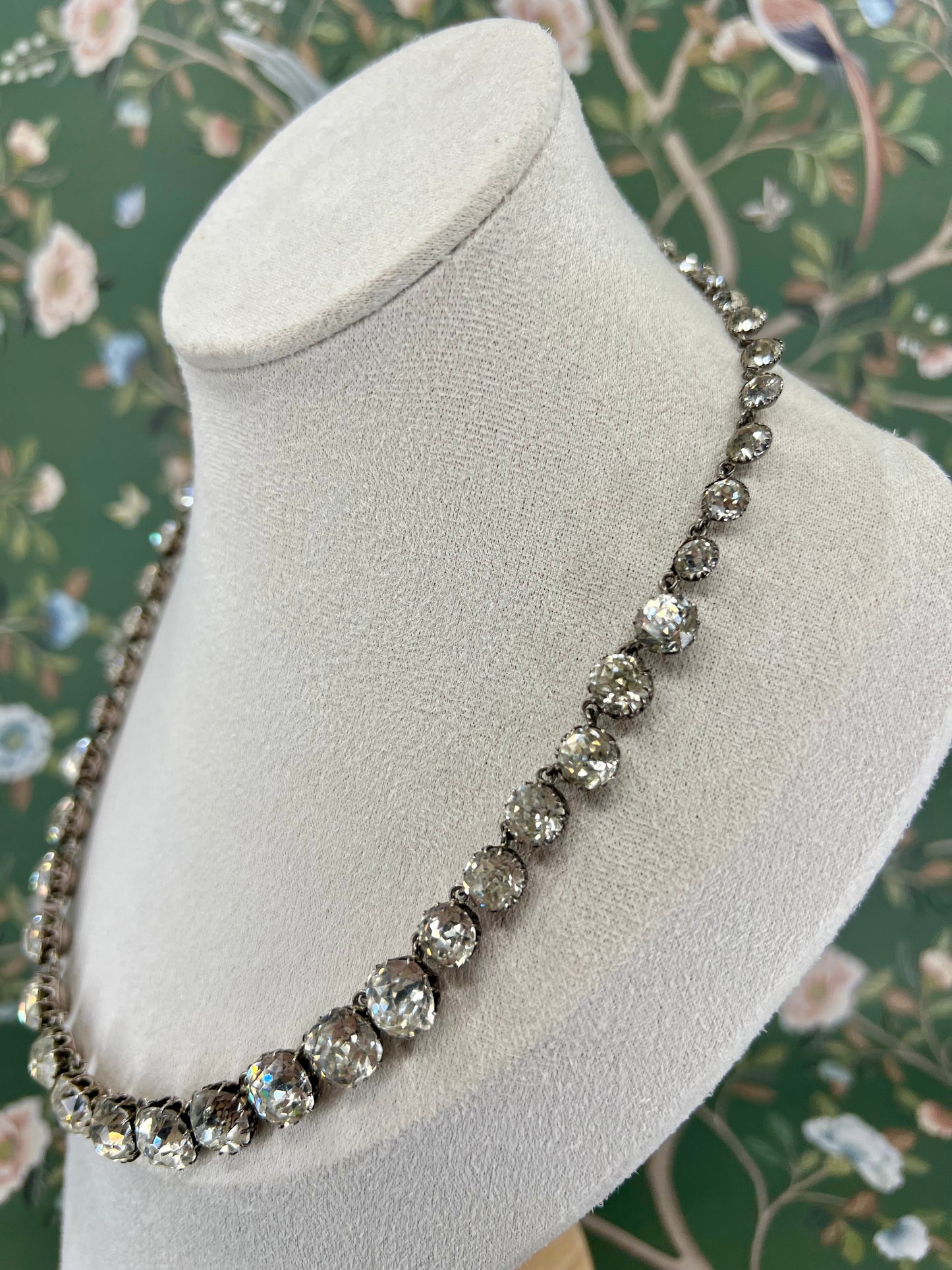 Antique Sterling Silver Paste Riviere Hudsons Estate Jewellery