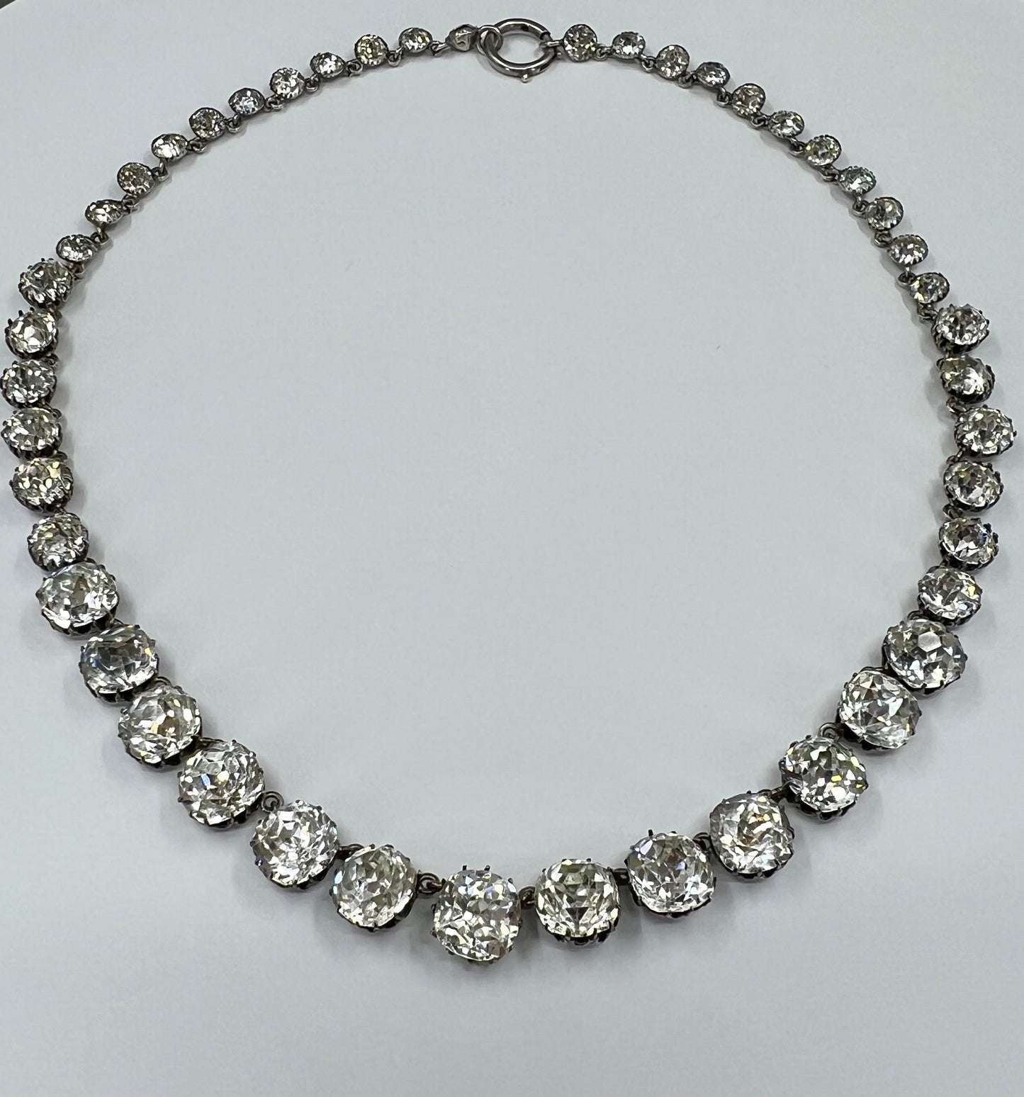 Antique Sterling Silver Paste Riviere Hudsons Estate Jewellery