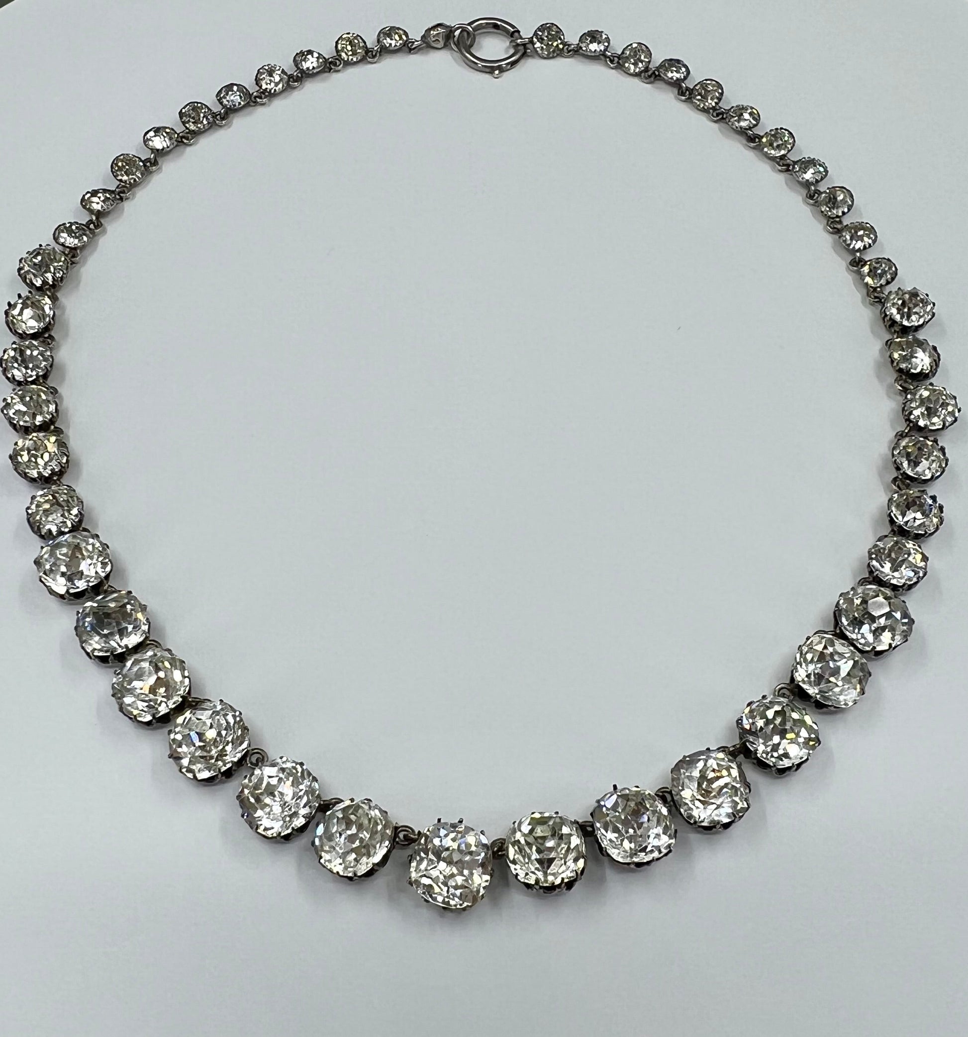 Antique Sterling Silver Paste Riviere Hudsons Estate Jewellery