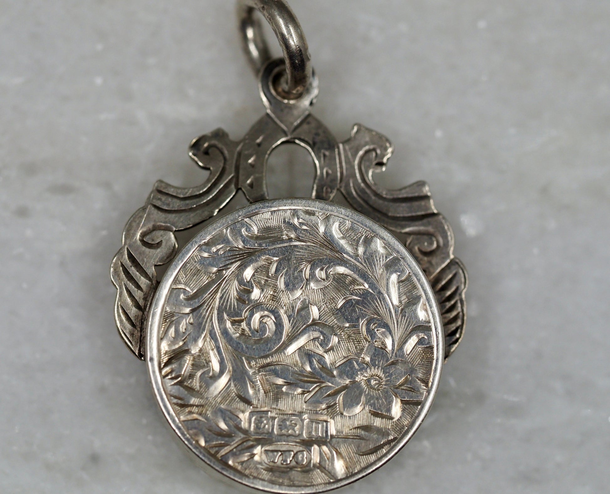 Antique Compass Pendant in Sterling Silver Hudsons Estate Jewellery