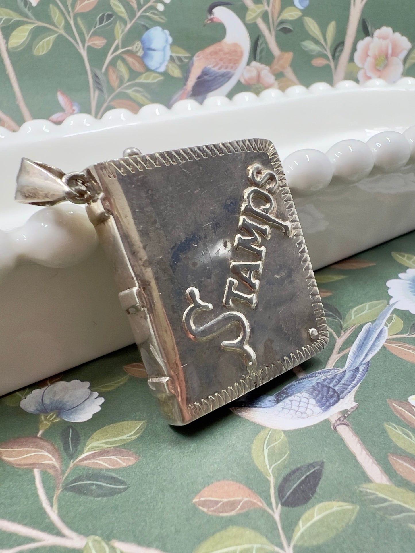 Stamp Book Pendant in Sterling Silver Hudsons Estate Jewellery