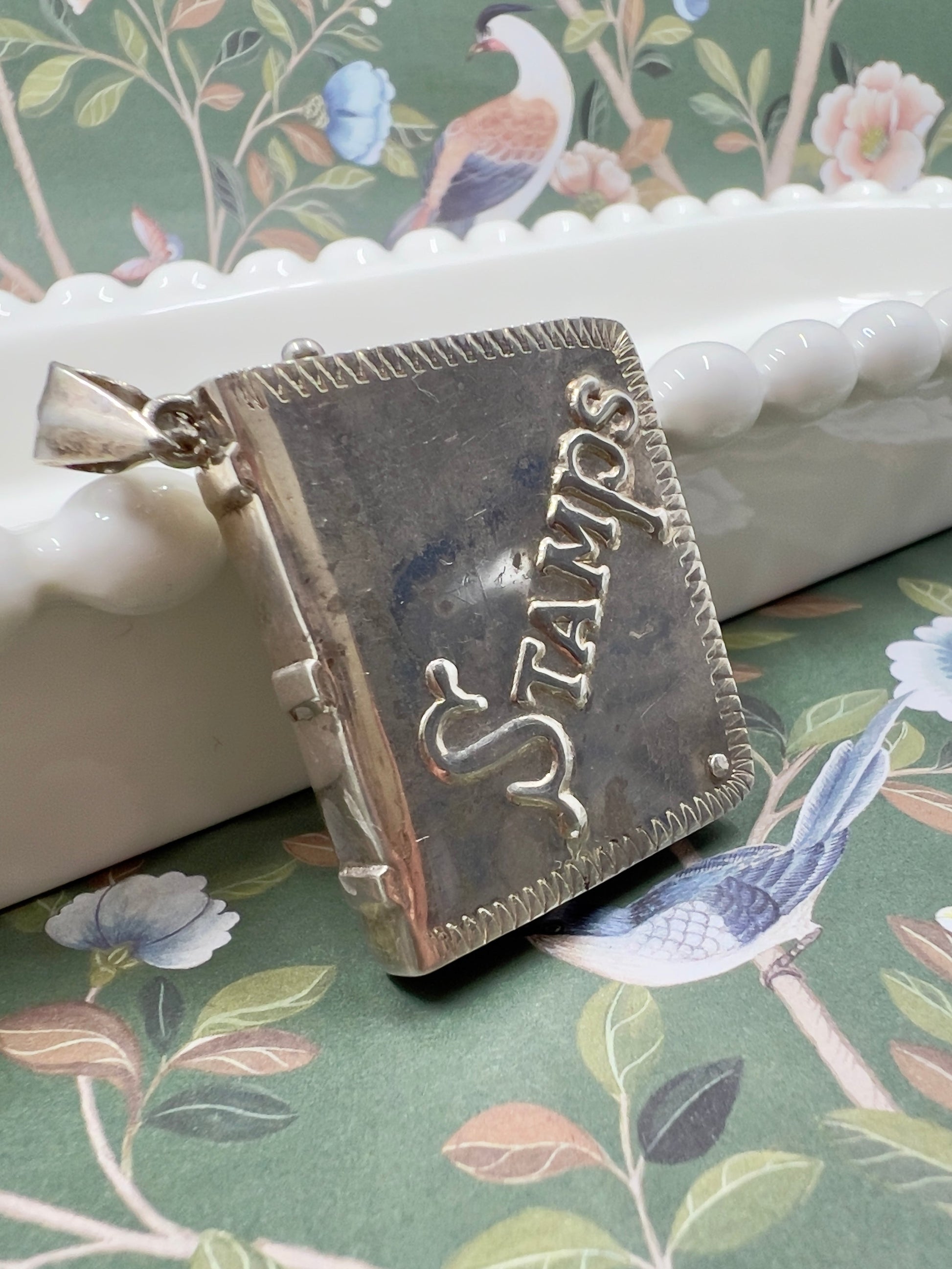 Stamp Book Pendant in Sterling Silver Hudsons Estate Jewellery