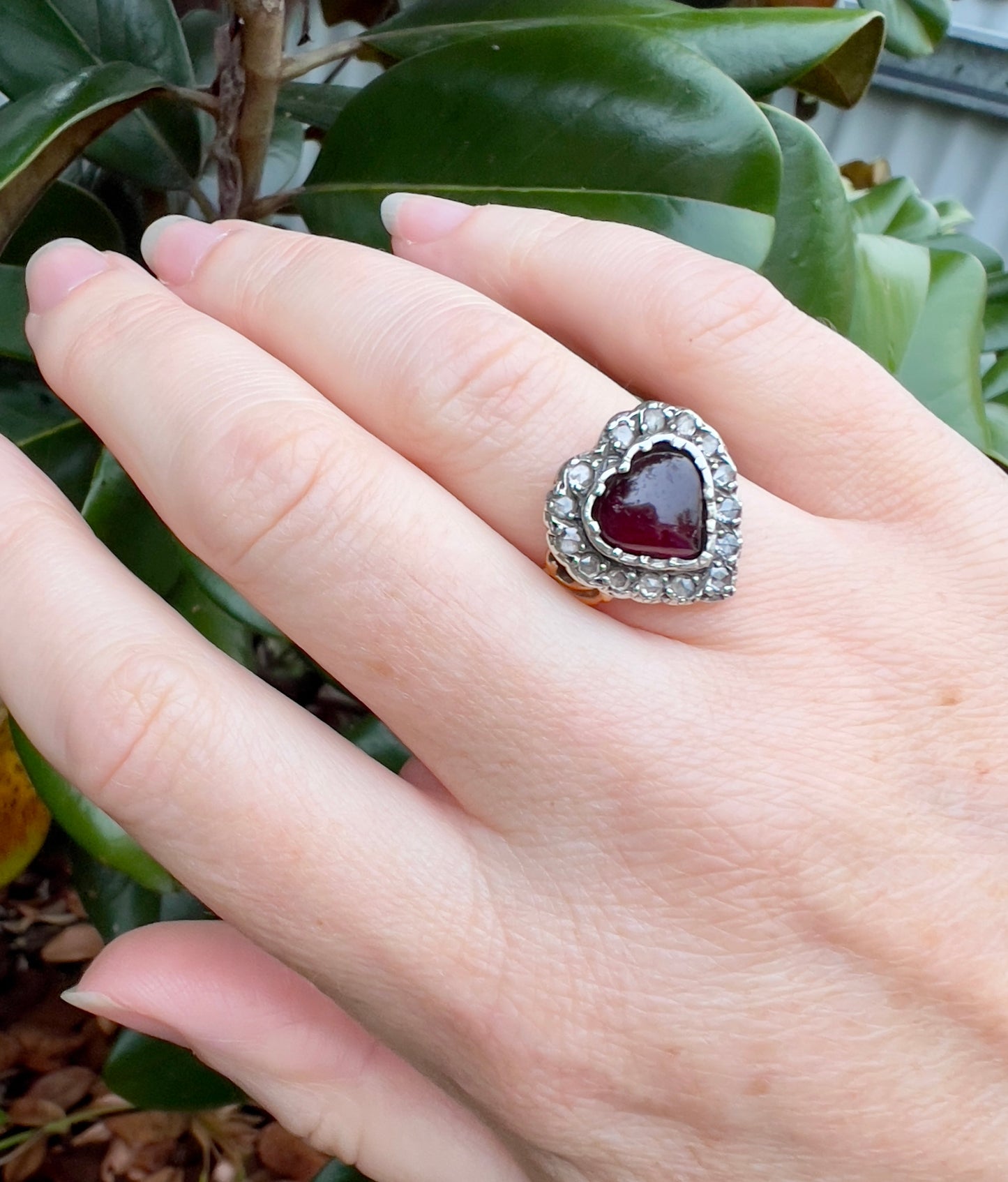Antique Garnet and Diamond Ring Hudsons Estate Jewellery