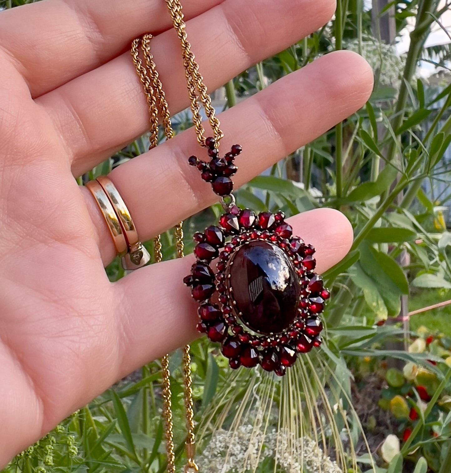 Bohemian garnet locket