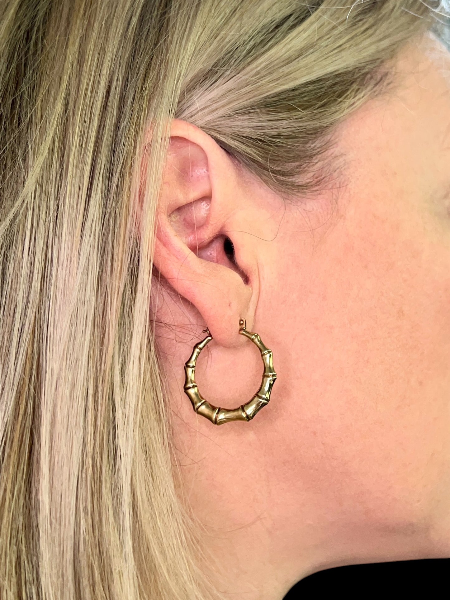 9ct Gold Bamboo-Style Earrings