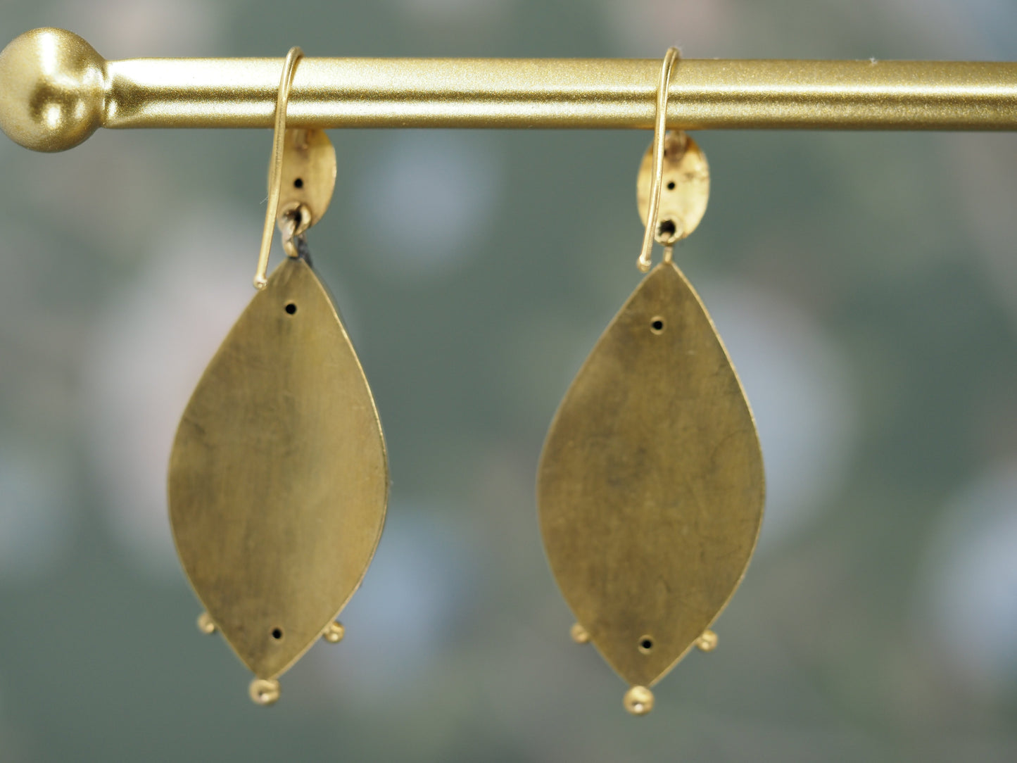 Antique Pearl and Enamel Etruscan Revival Earrings in 18ct Gold Hudsons Estate Jewellery