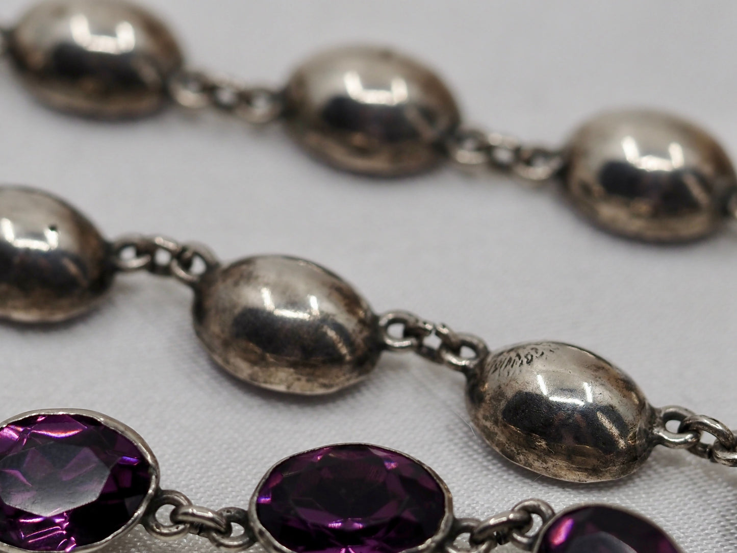Vintage Silver Riviere with Purple Paste Hudsons Estate Jewellery