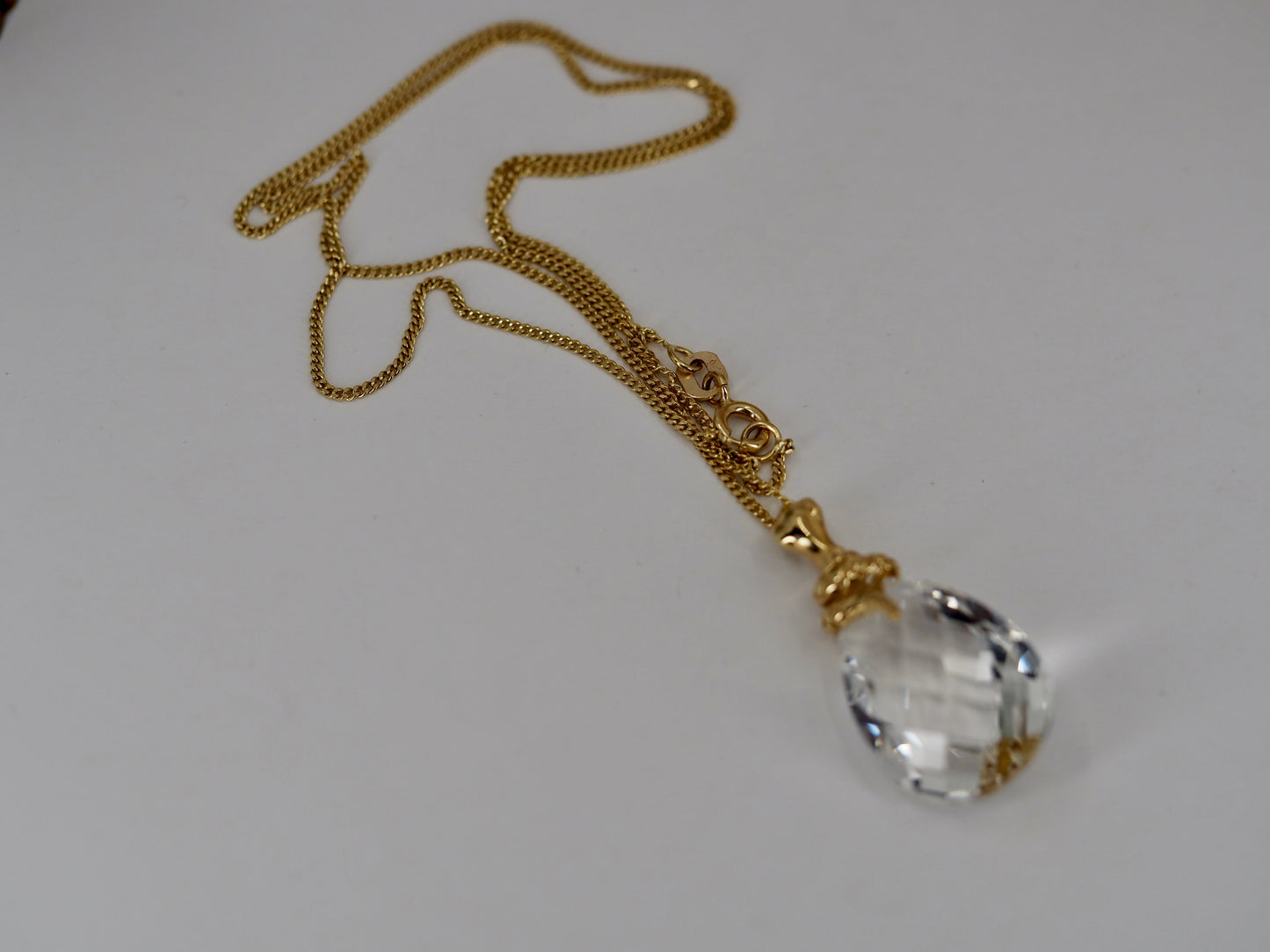 Rock Crystal Snake Pendant and Chain Hudsons Estate Jewellery