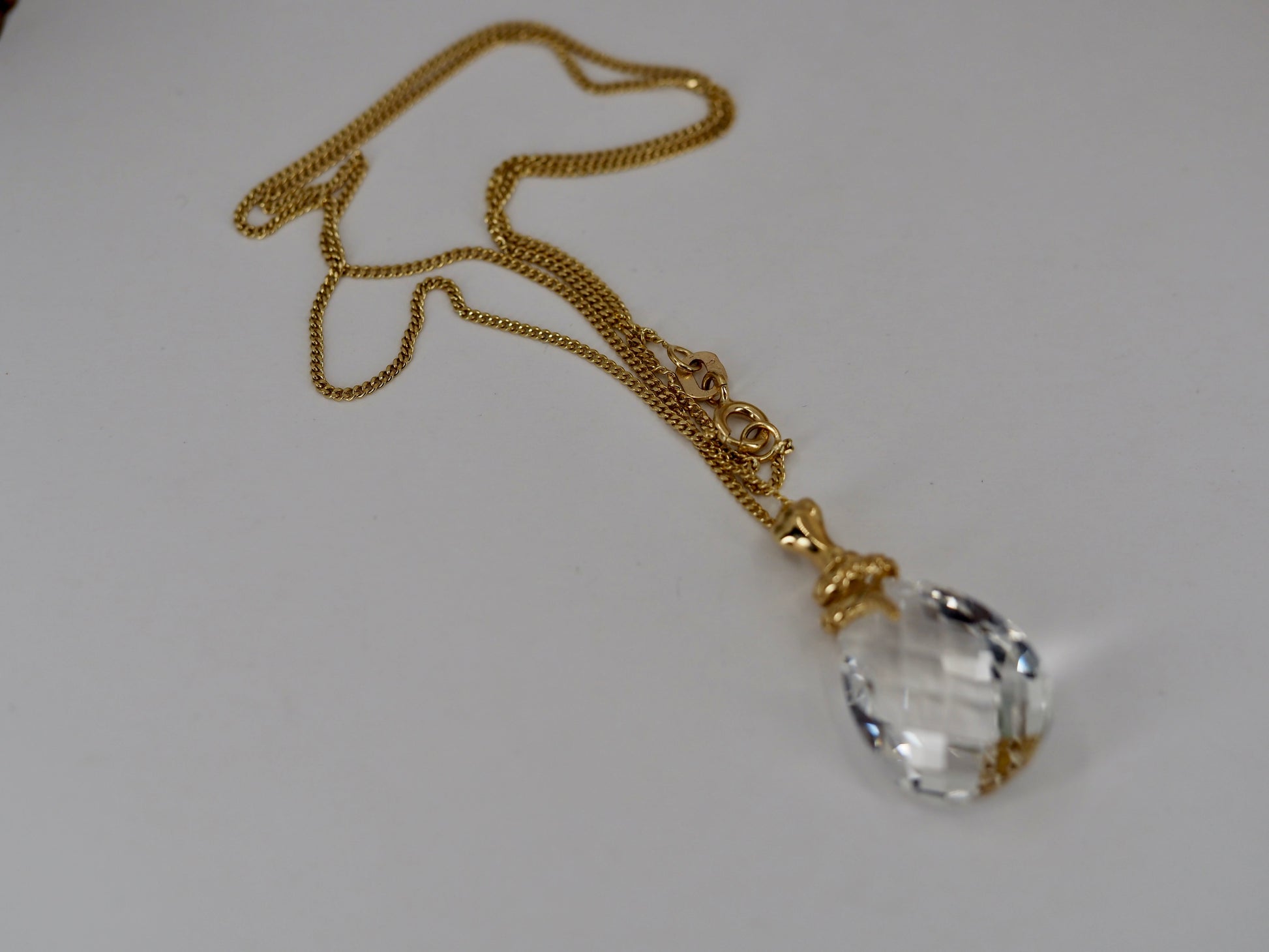 Rock Crystal Snake Pendant and Chain Hudsons Estate Jewellery