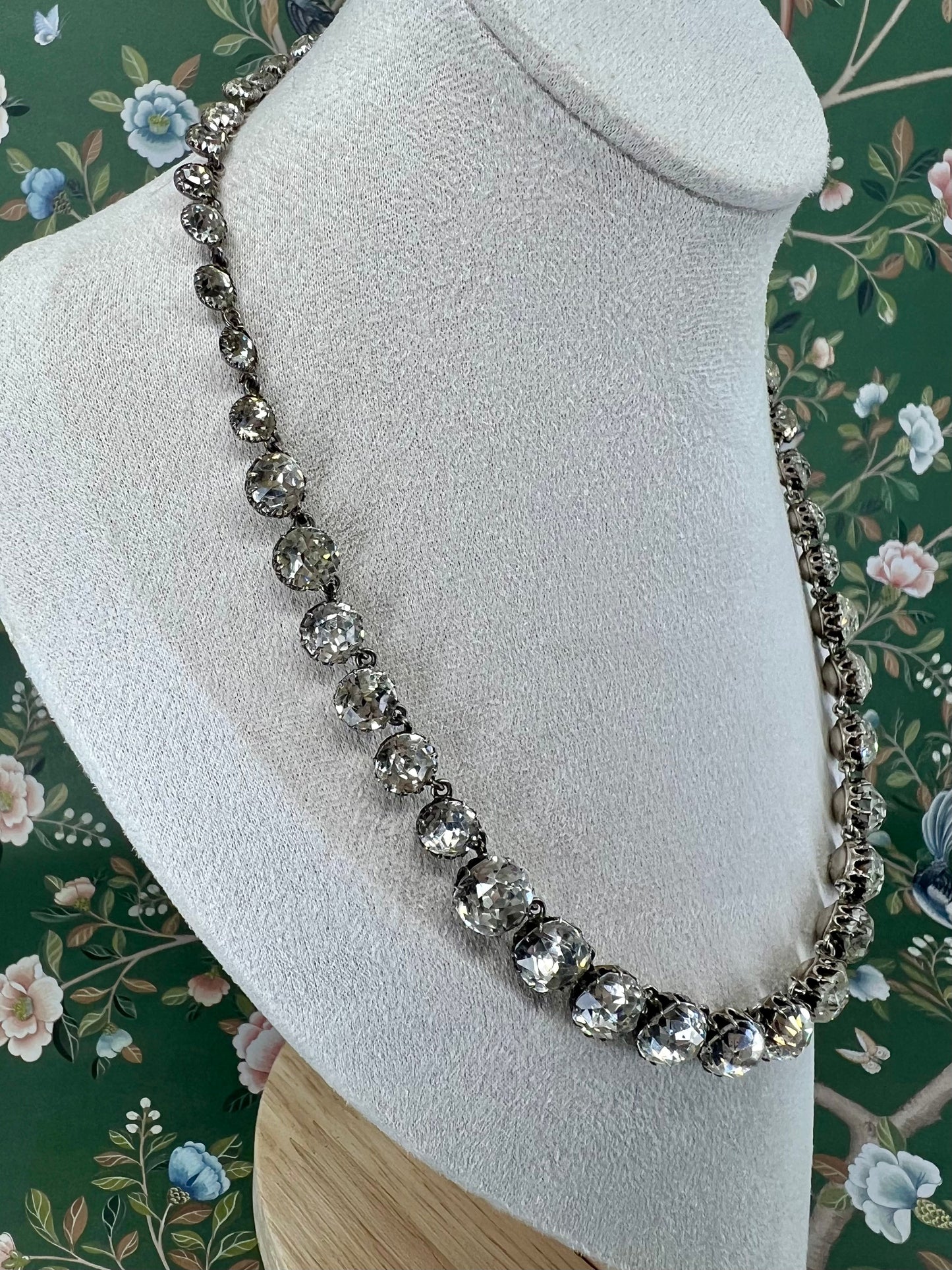 Antique Sterling Silver Paste Riviere Hudsons Estate Jewellery