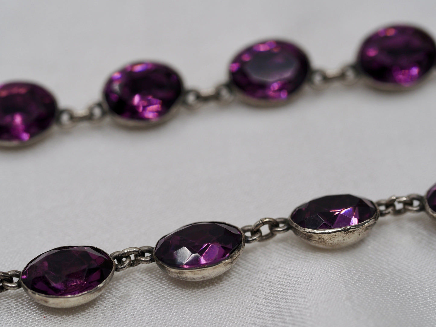 Vintage Silver Riviere with Purple Paste Hudsons Estate Jewellery