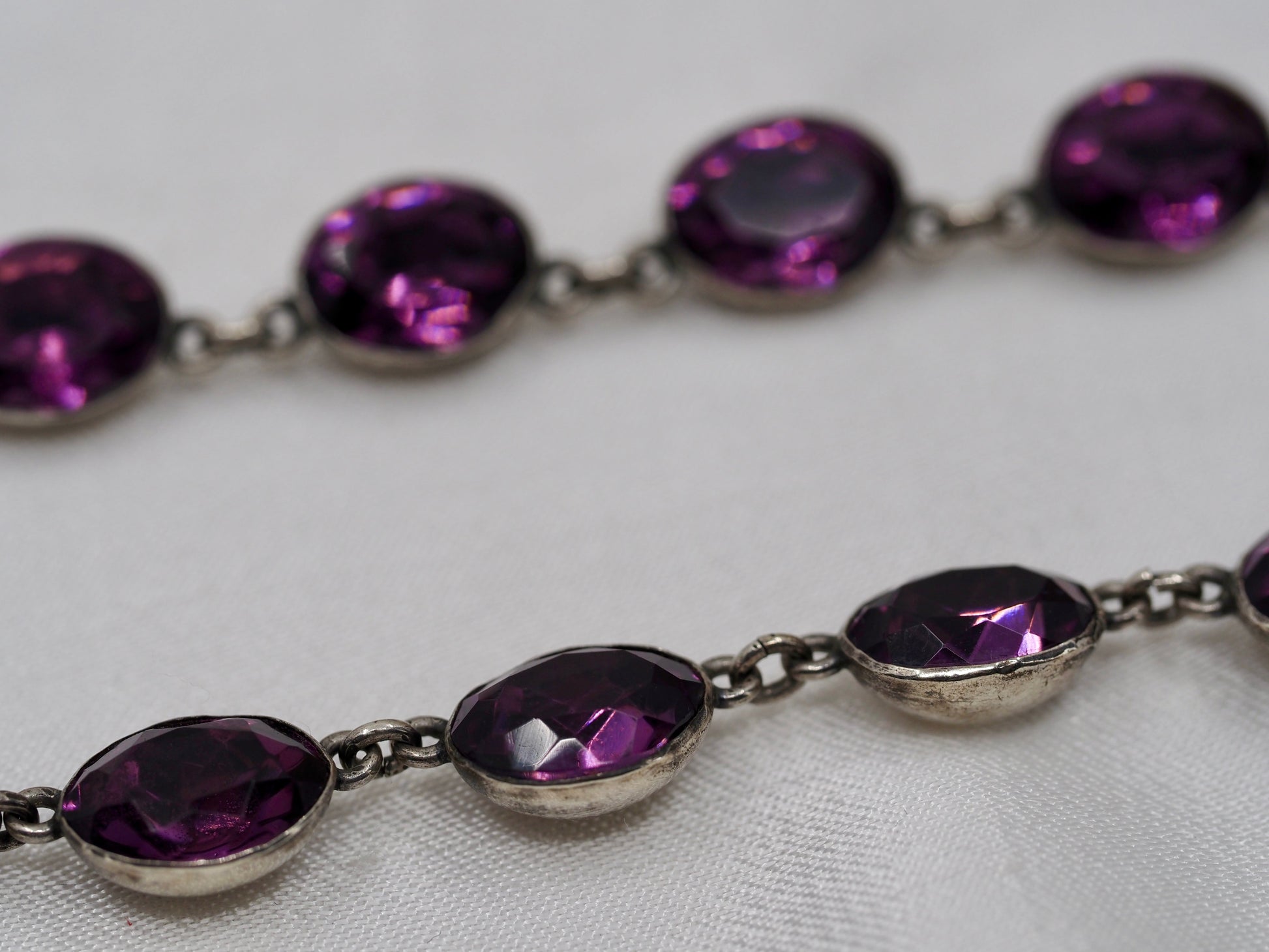 Vintage Silver Riviere with Purple Paste Hudsons Estate Jewellery