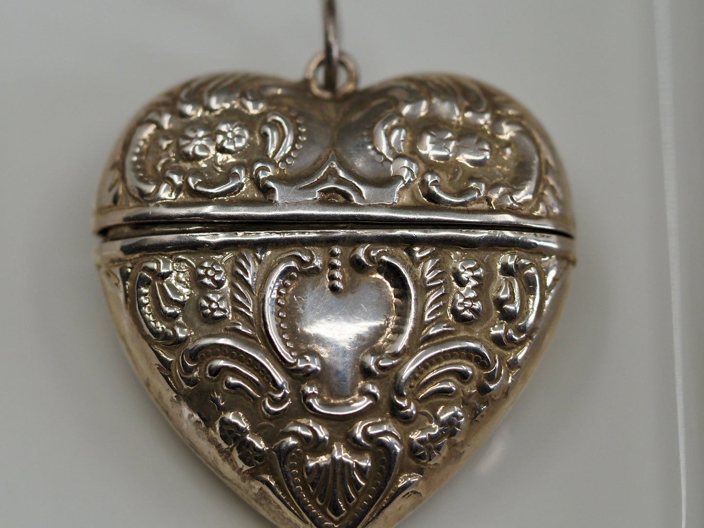 Vintage Silver Heart Vesta Style Pendant Hudsons Estate Jewellery
