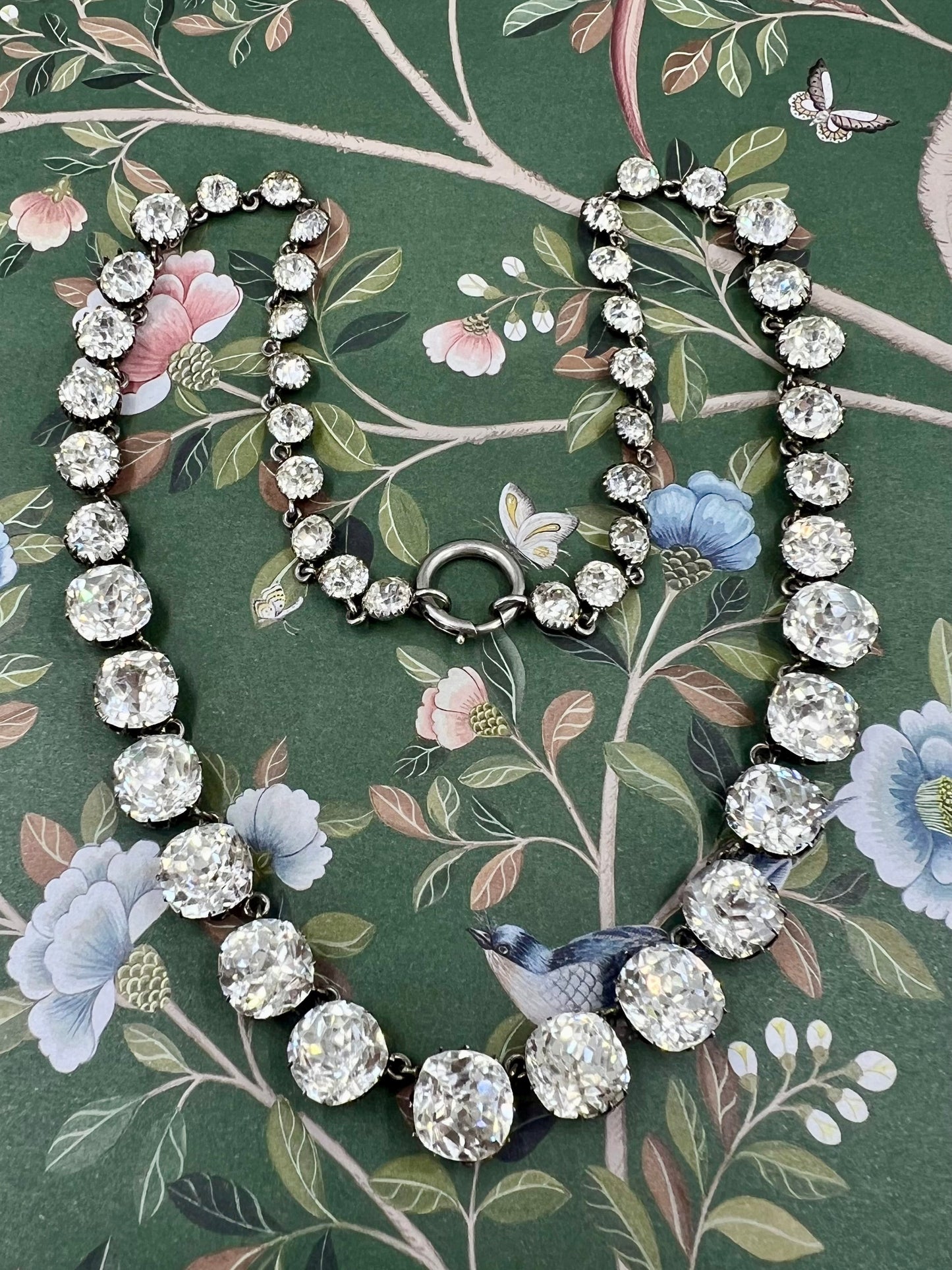Antique Sterling Silver Paste Riviere Hudsons Estate Jewellery