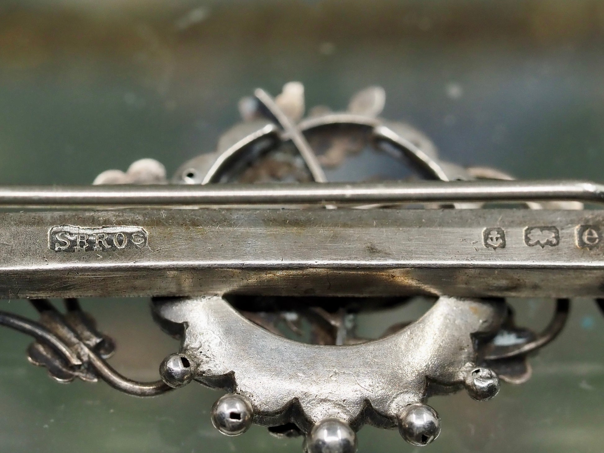 Antique 1904 Sterling Silver & Gold Sweetheart Brooch Hudsons Estate Jewellery