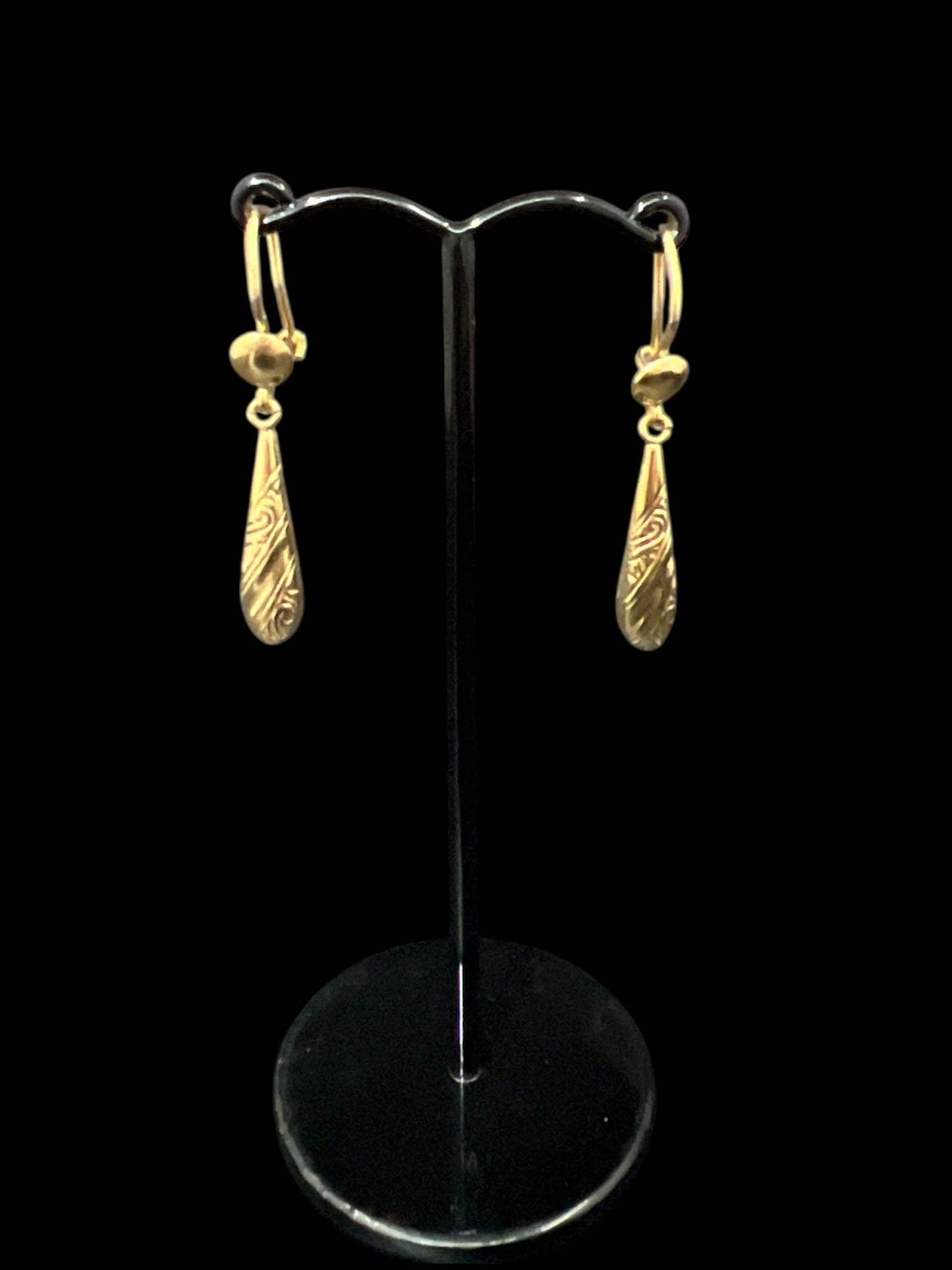 Vintage Italian 18ct gold drop earrings