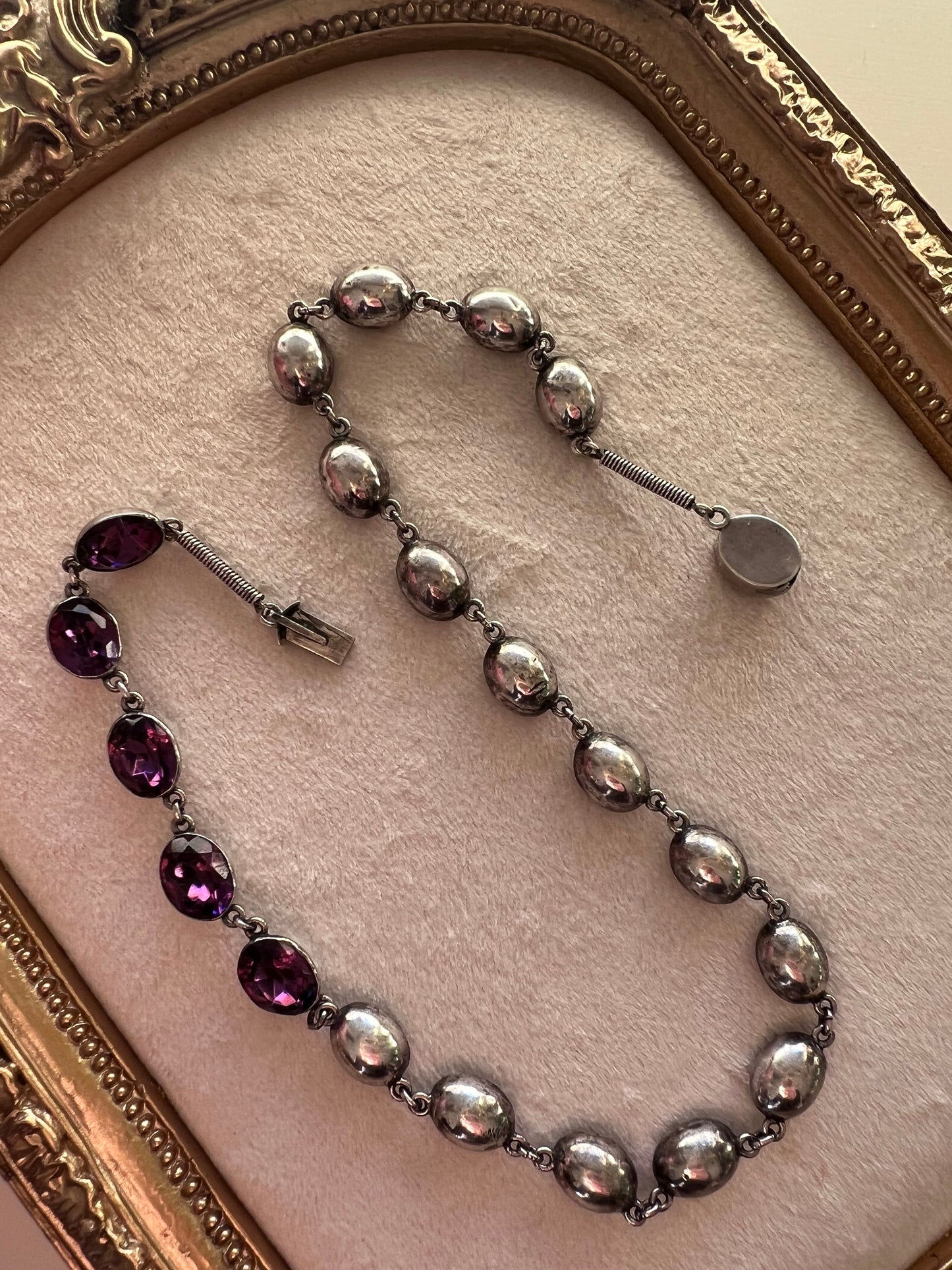 Vintage Silver Riviere with Purple Paste Hudsons Estate Jewellery