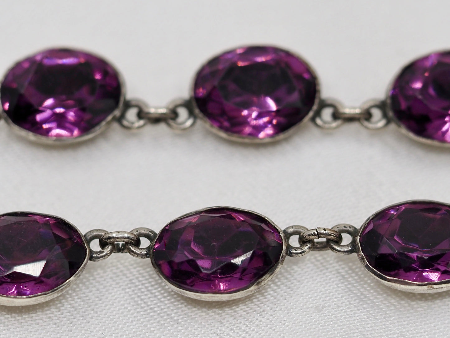 Vintage Silver Riviere with Purple Paste Hudsons Estate Jewellery