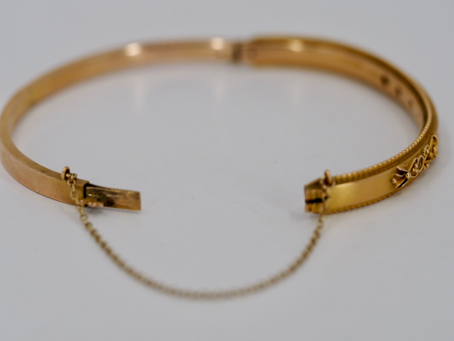 Antique 9ct Gold Sapphire & Diamond Bangle Hudsons Estate Jewellery