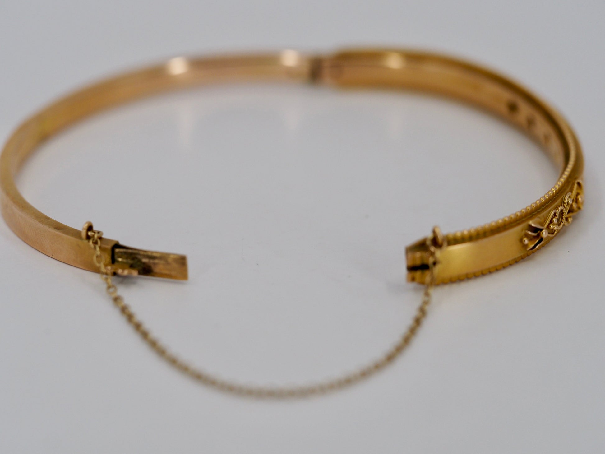 Antique 9ct Gold Sapphire & Diamond Bangle Hudsons Estate Jewellery
