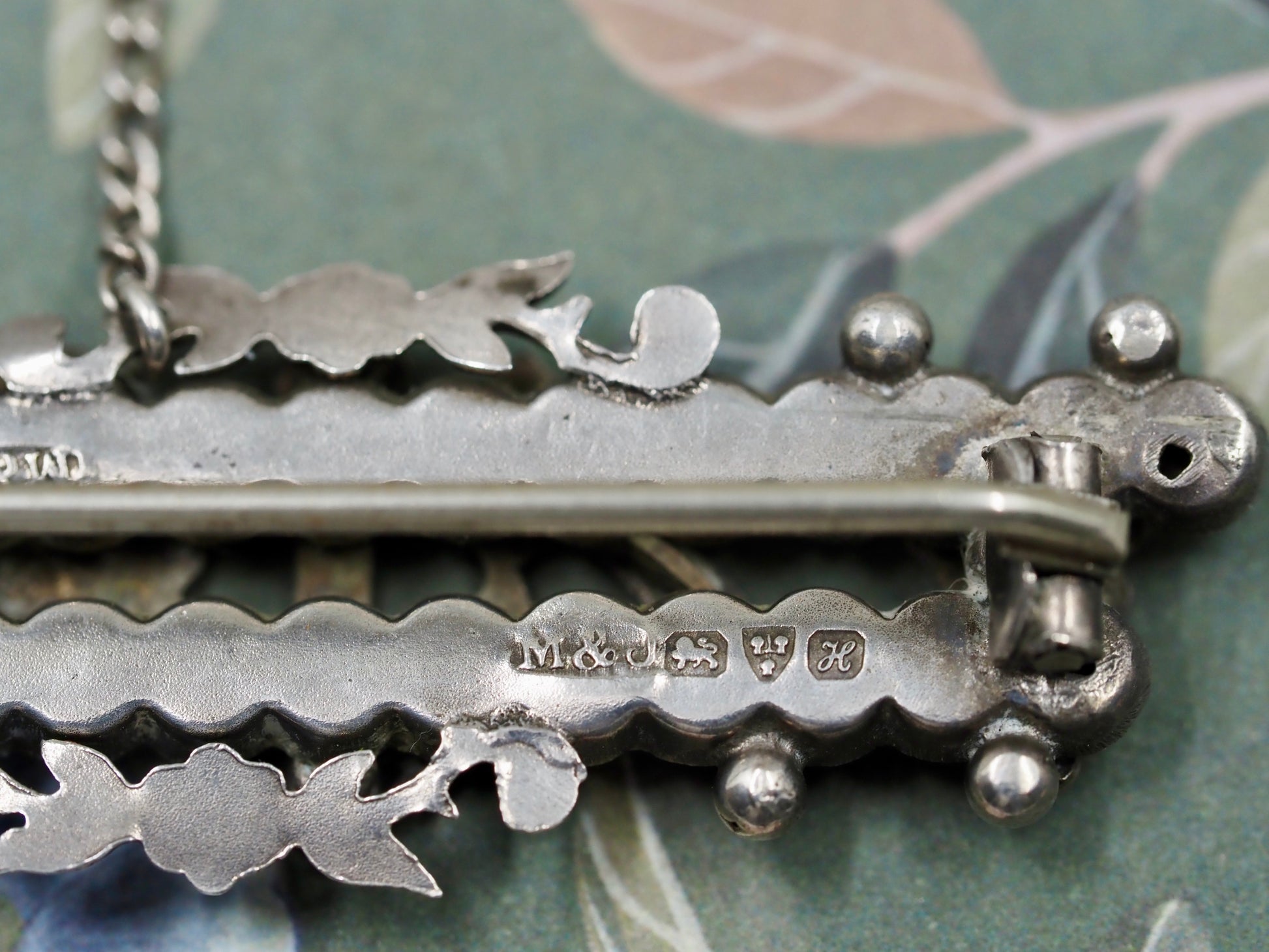 Antique Sterling Silver & Rose Gold Faith, Hope & Charity Brooch Hudsons Estate Jewellery