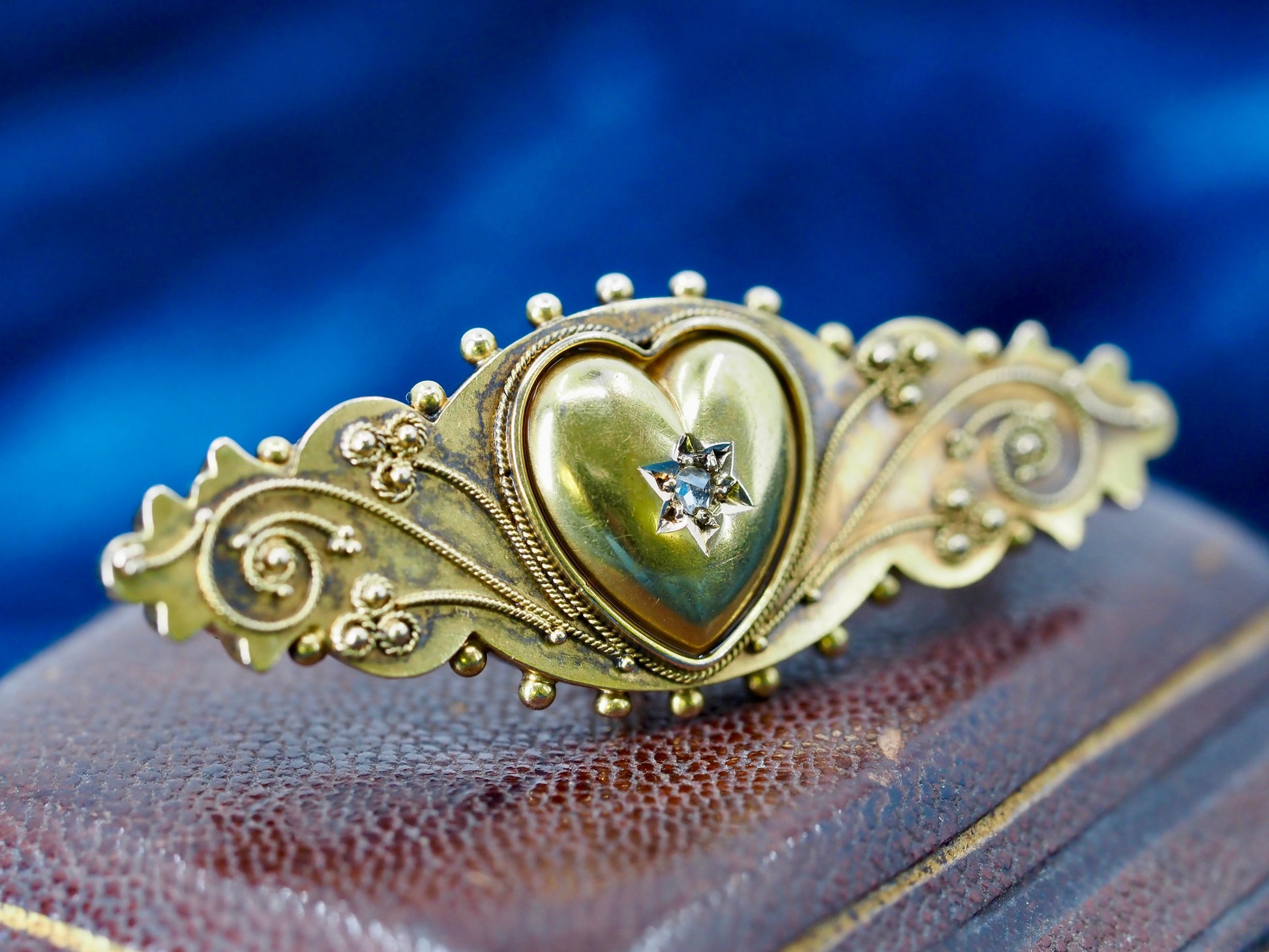 Antique diamond and 15ct gold brooch Hudsons Estate Jewellery