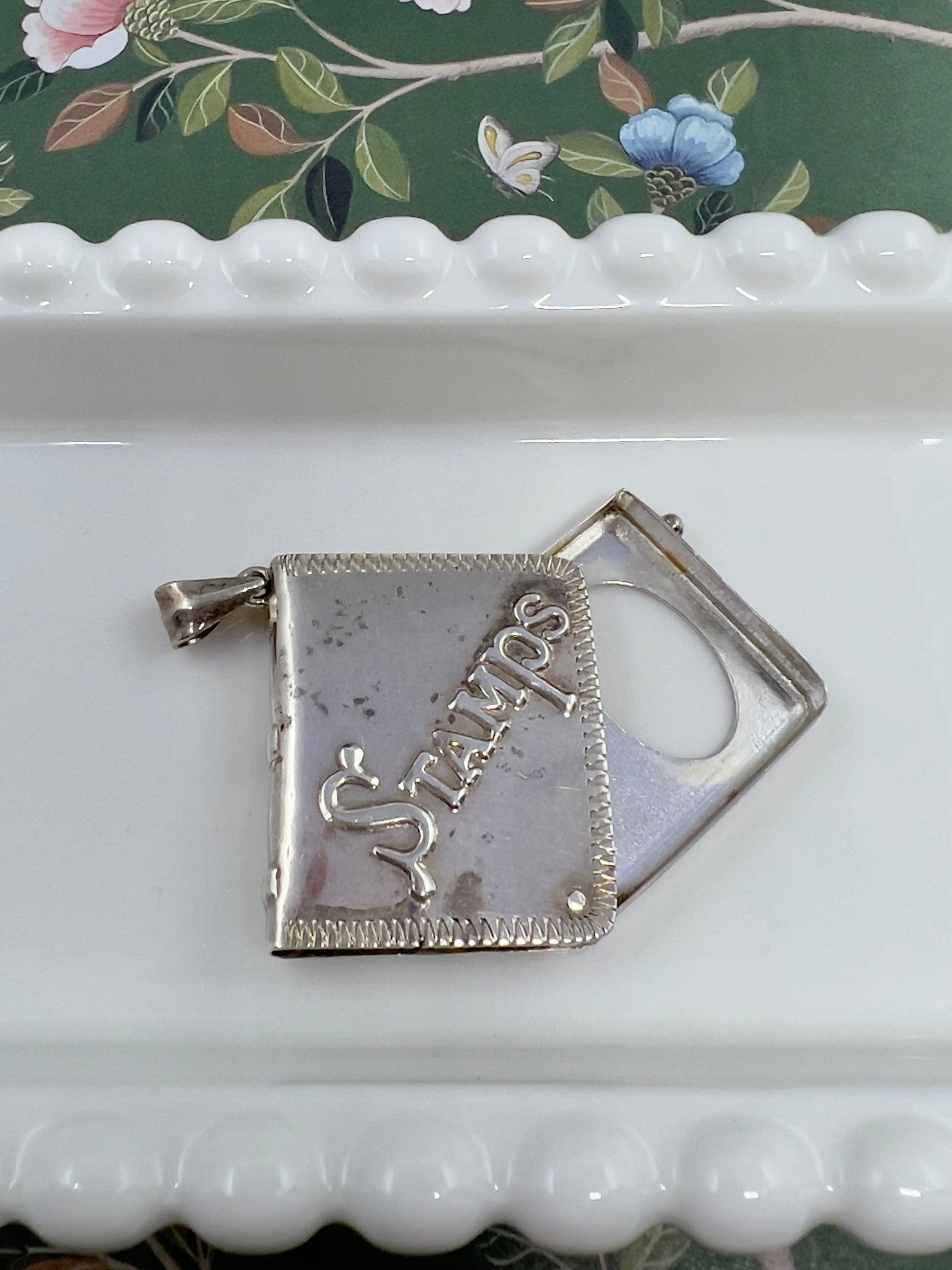 Stamp Book Pendant in Sterling Silver Hudsons Estate Jewellery