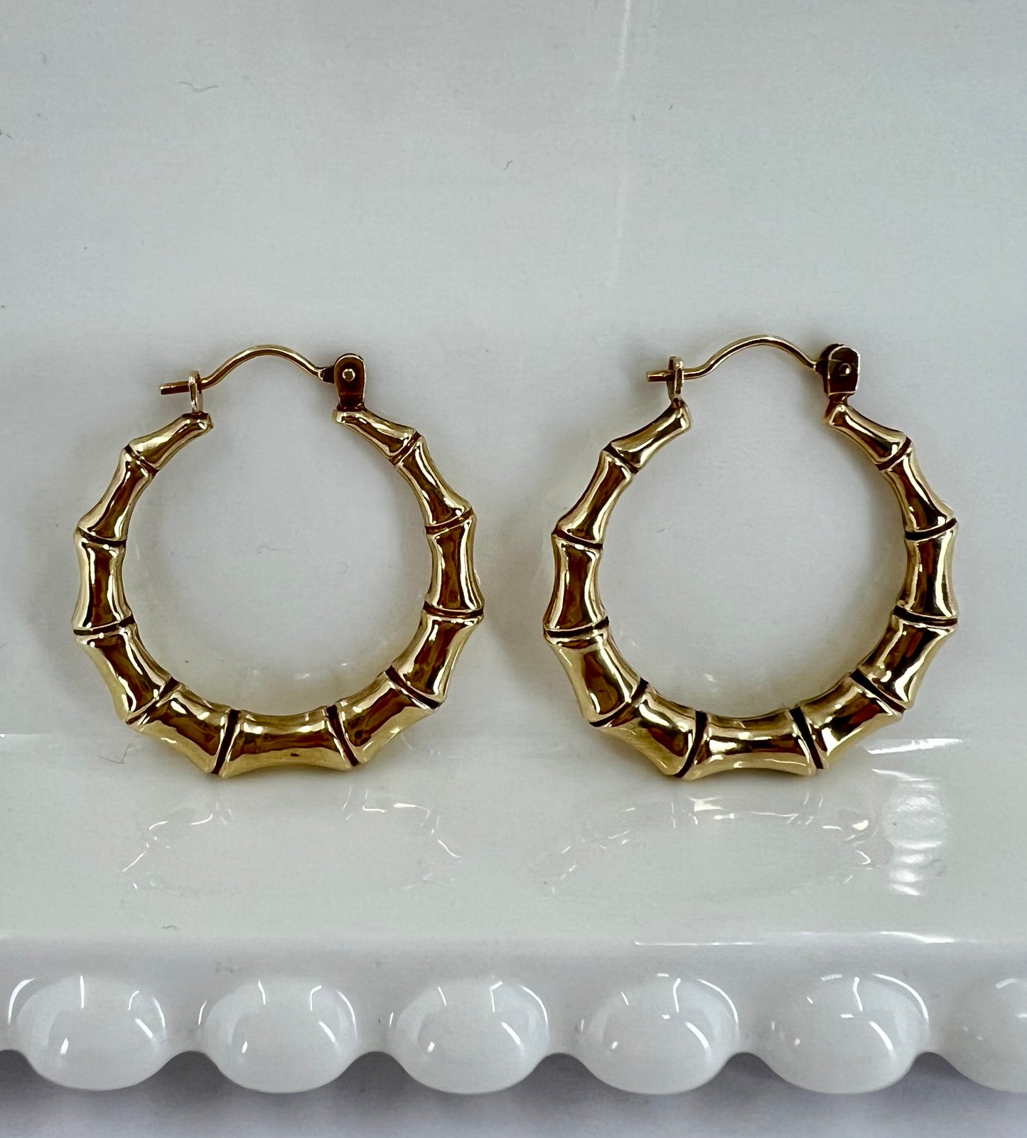 9ct Gold Bamboo-Style Earrings