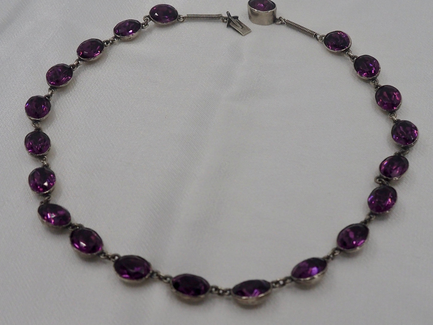 Vintage Silver Riviere with Purple Paste Hudsons Estate Jewellery