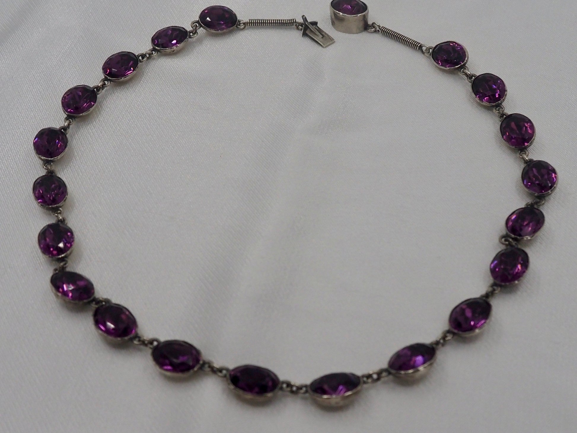 Vintage Silver Riviere with Purple Paste Hudsons Estate Jewellery