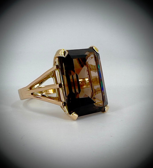 Smoky quartz cocktail ring Hudsons Estate Jewellery