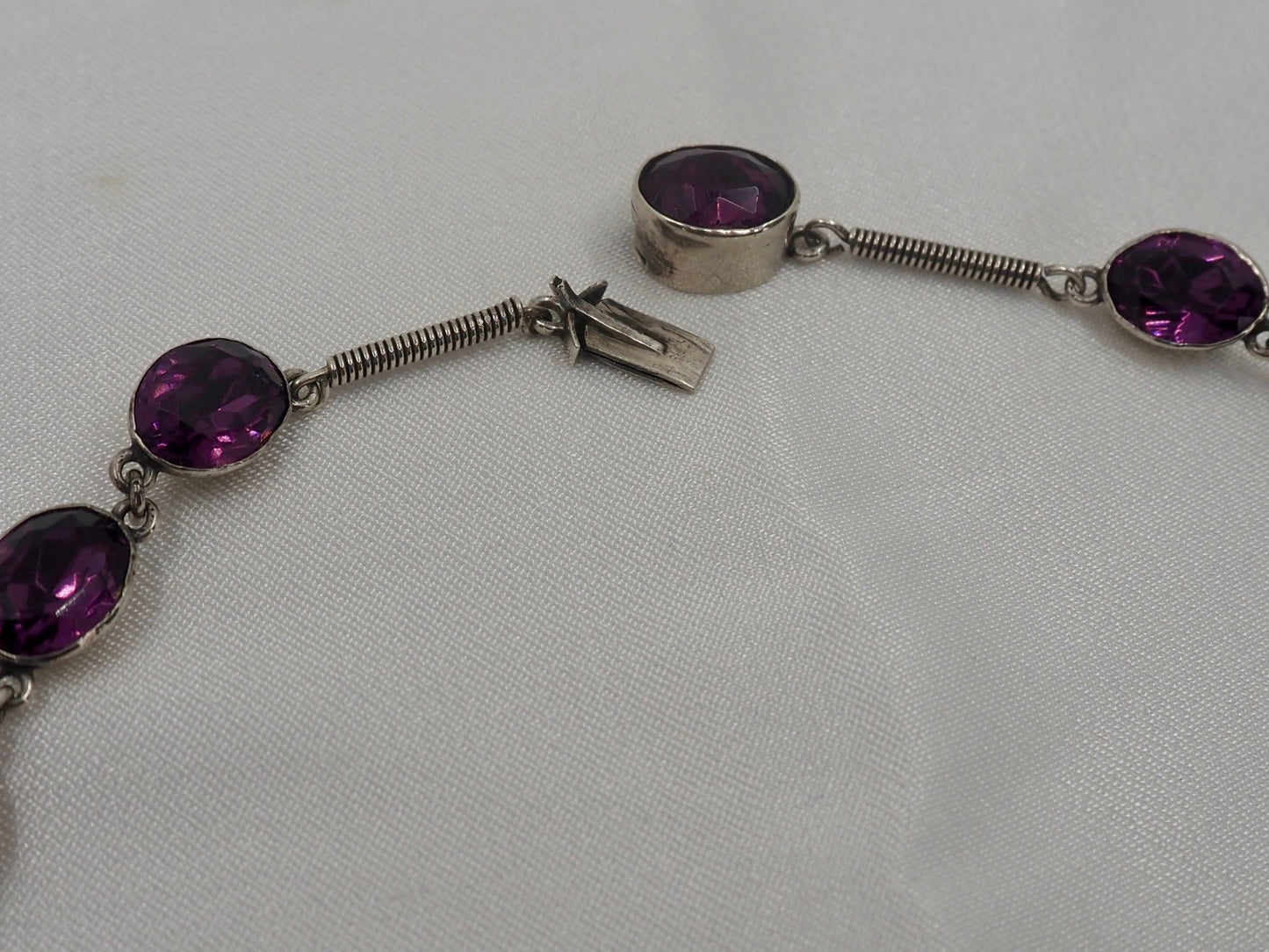 Vintage Silver Riviere with Purple Paste Hudsons Estate Jewellery