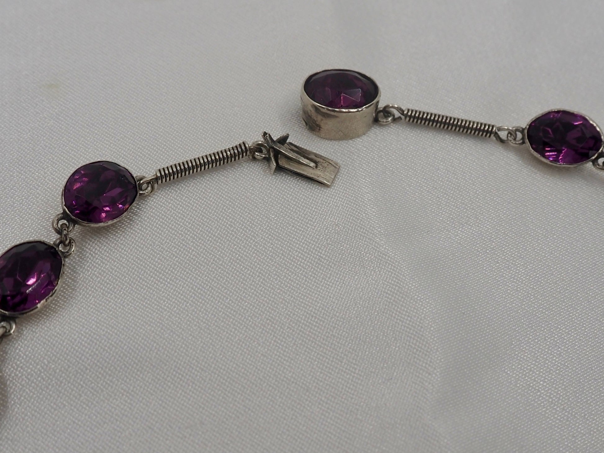 Vintage Silver Riviere with Purple Paste Hudsons Estate Jewellery