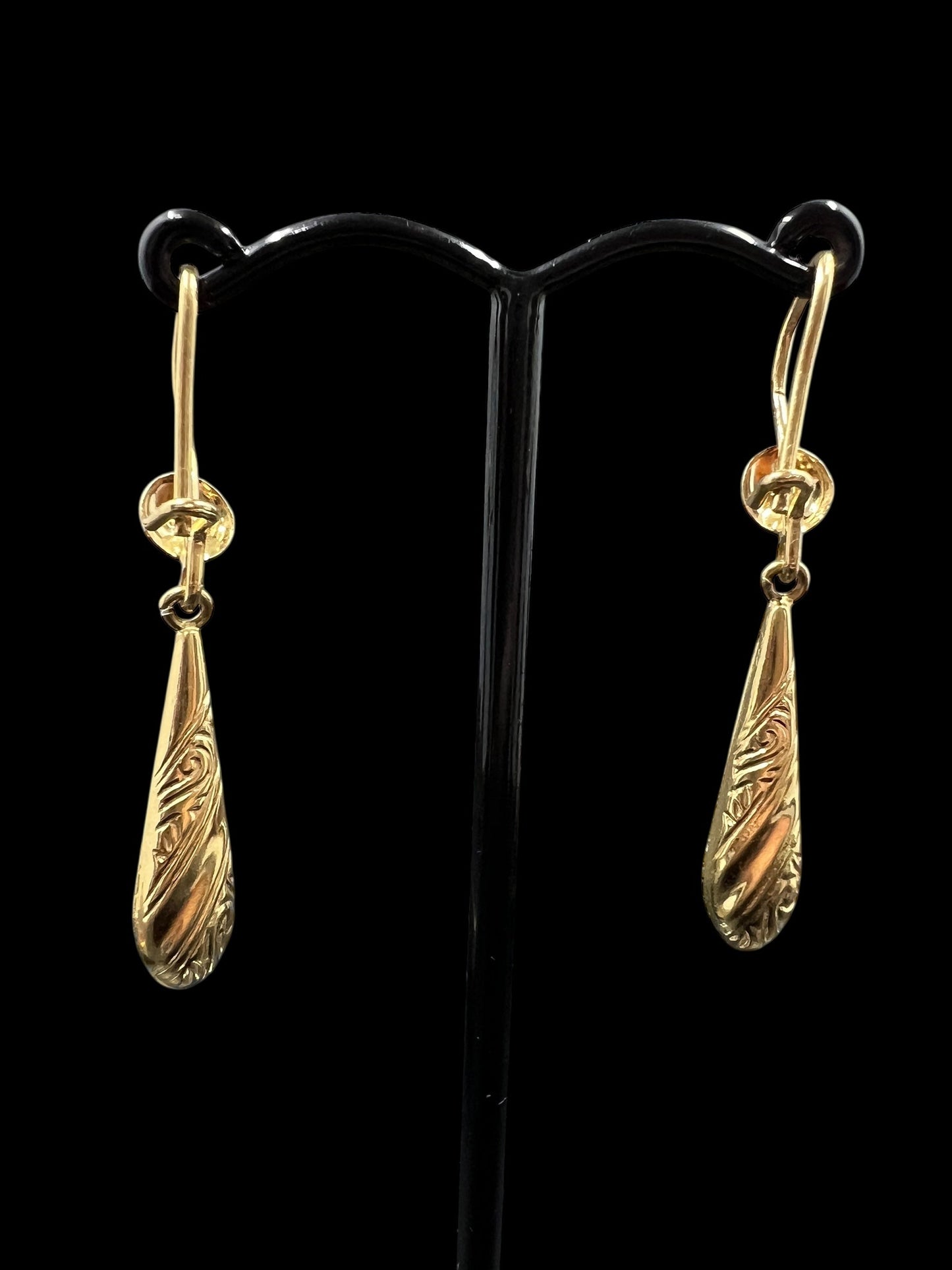 Vintage Italian 18ct gold drop earrings